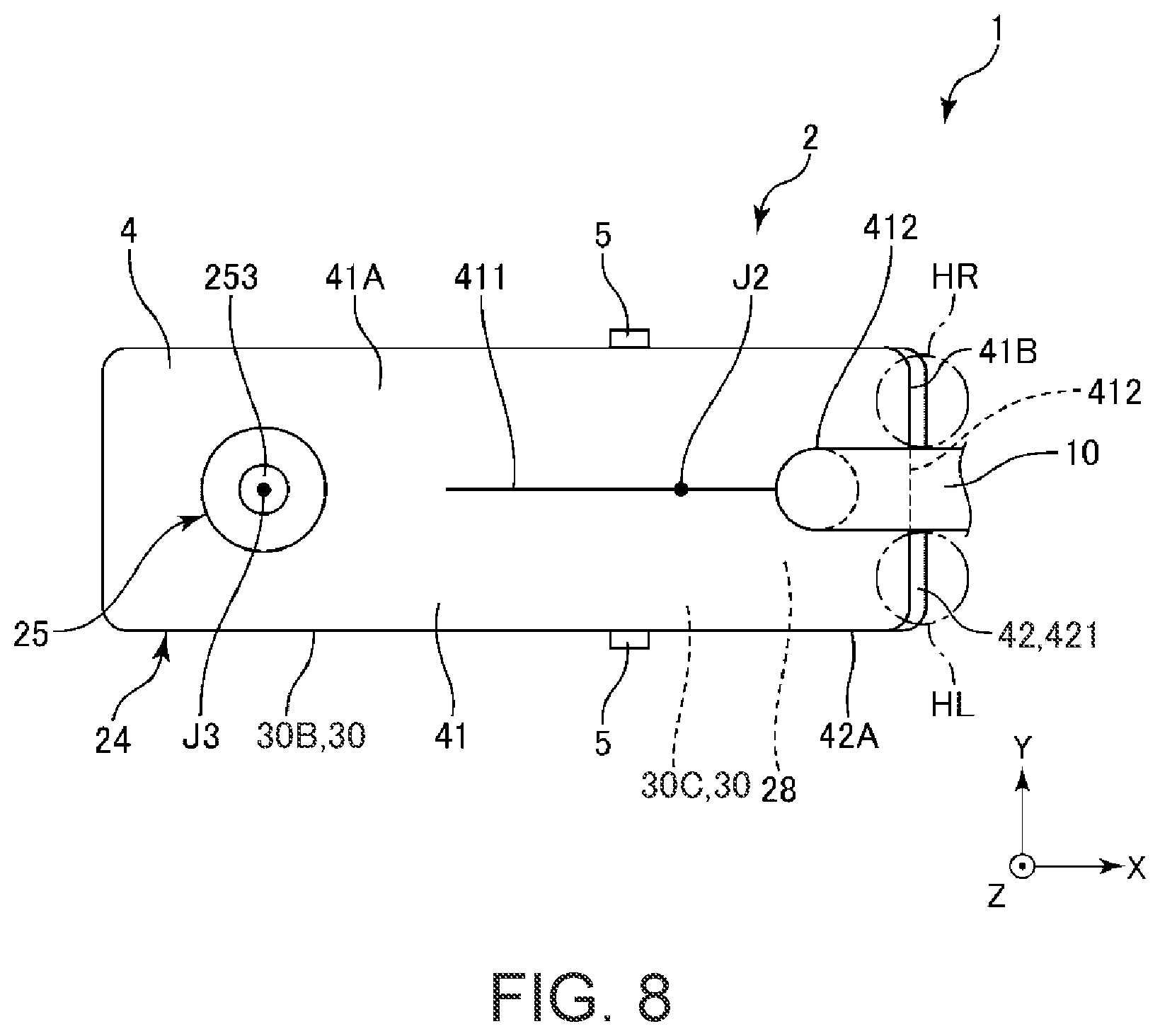 Patent US12365082 Figure 8 – Robot having an arm cover partially covering an arm of the robot