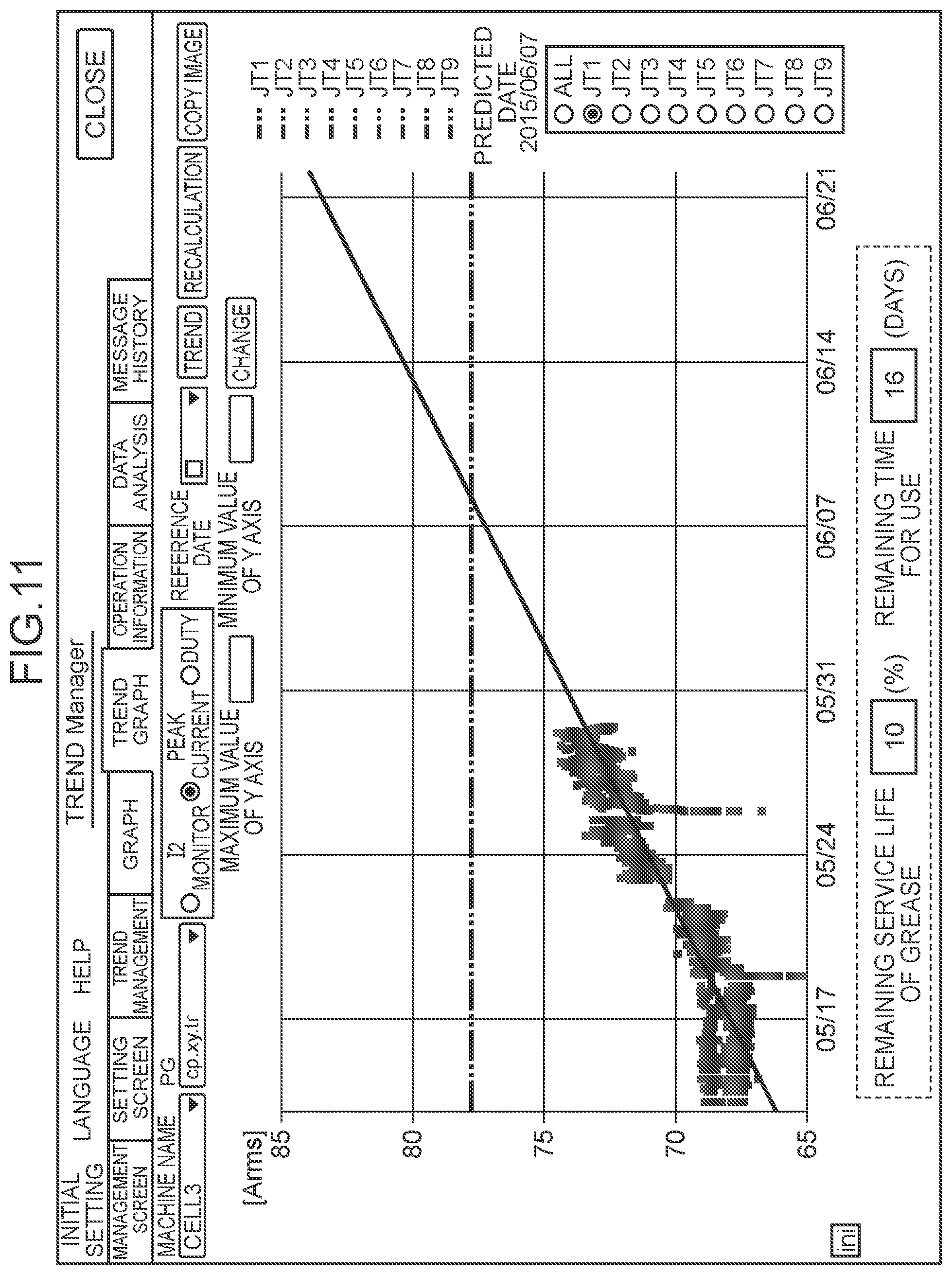 Patent US12365087 Figure 11 – Deterioration diagnosis apparatus for diagnosing deterioration in a mechanical apparatus, and deterioration diagnosis method for diagnosing deterioration in a mechanical apparatus