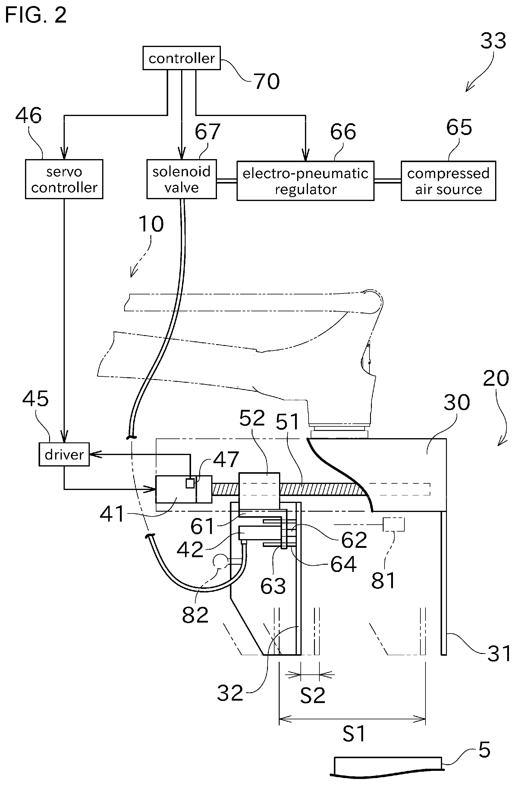 Patent US12365097 Figure 2 – Loading robot hand, robot, and article holding method