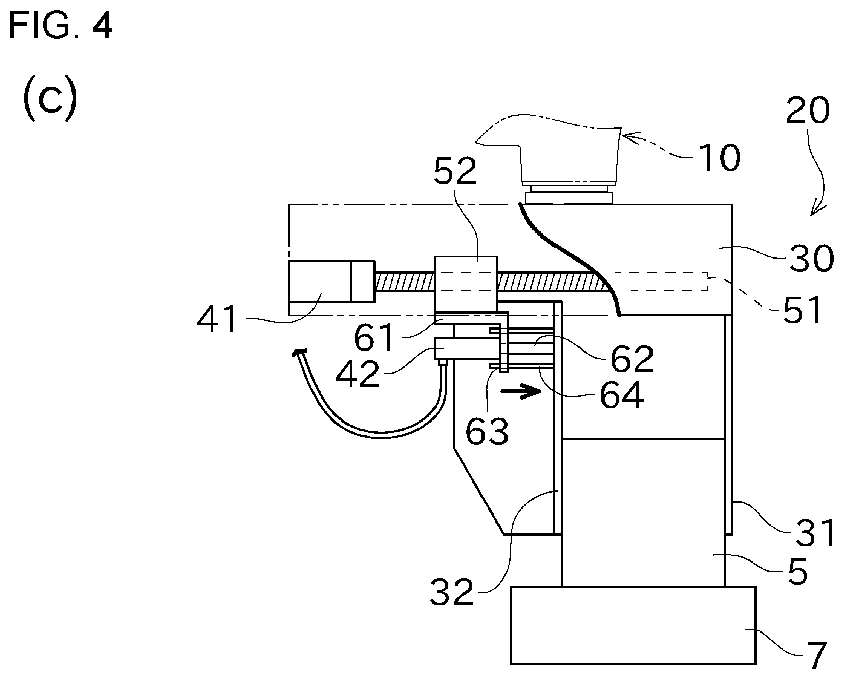 Patent US12365097 Figure 4 – Loading robot hand, robot, and article holding method