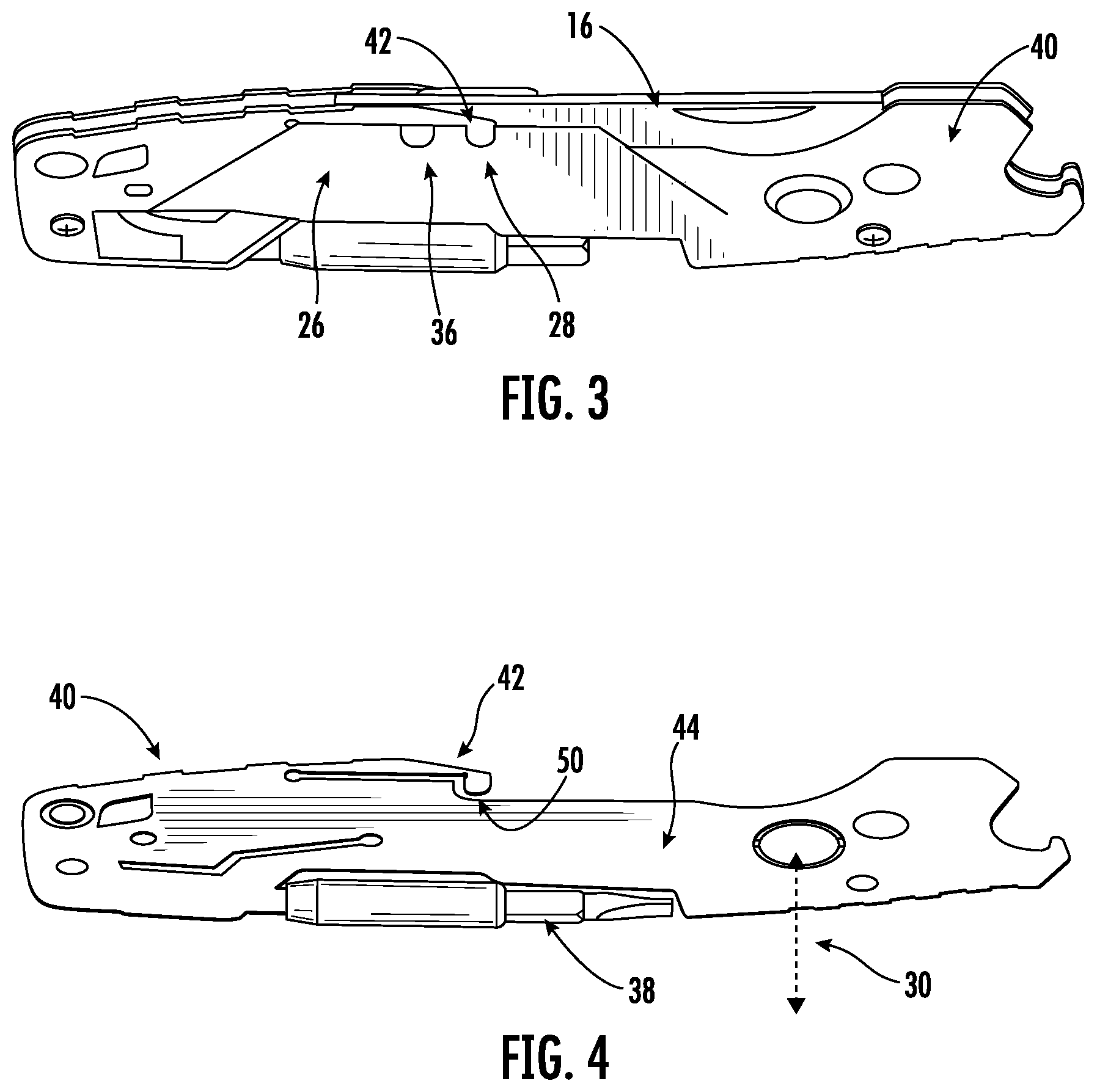 Patent US12365104 Figure 2 – Knife with blade storage