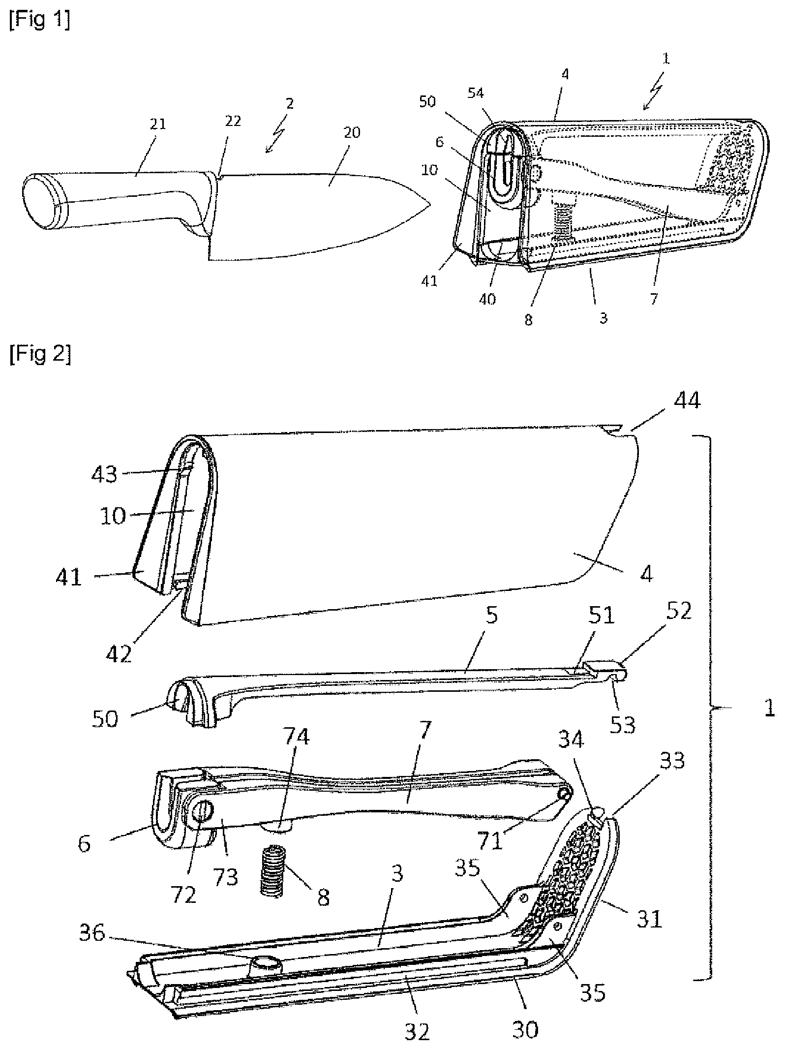 Patent US12365106 Figure 1 – Combination of a sheath and a knife