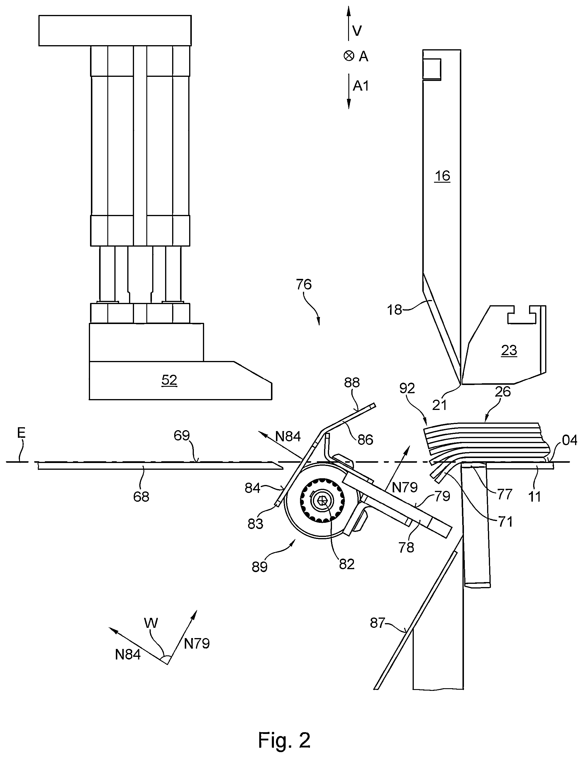 Patent US12365108 Figure 2 – Pile cutting apparatus with support element