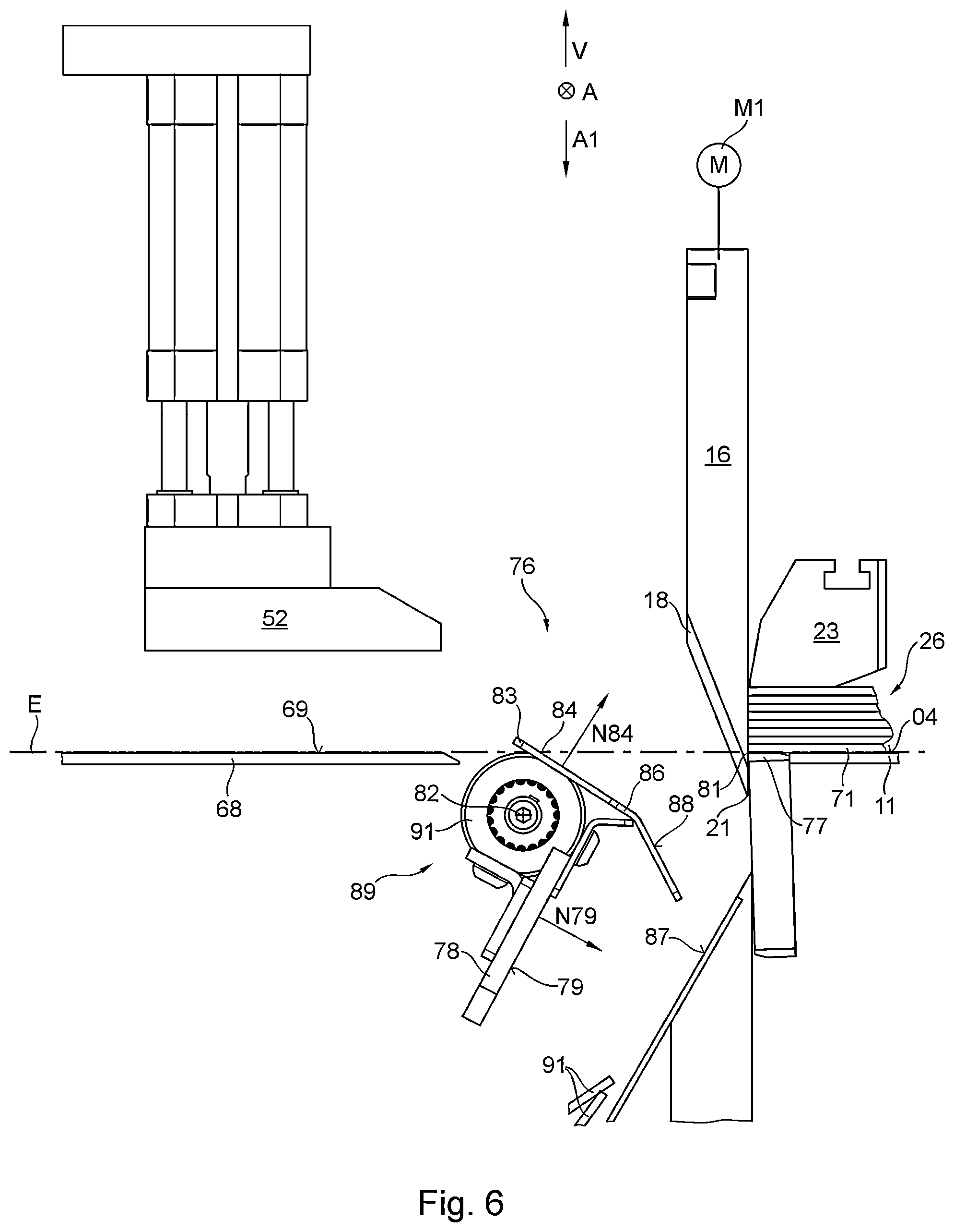 Patent US12365108 Figure 6 – Pile cutting apparatus with support element