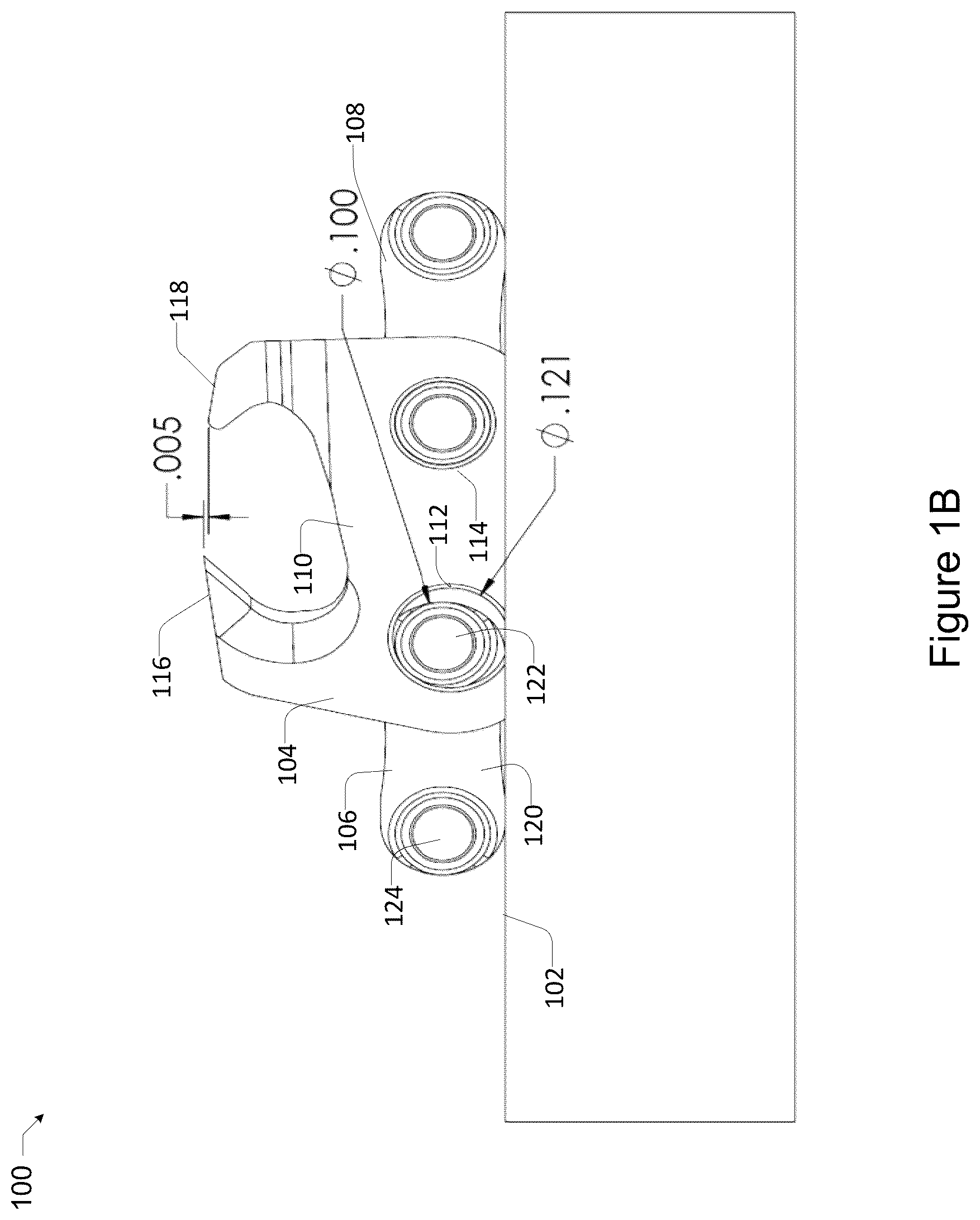 Patent US12365109 Figure 2 – Saw chain link with one or more oversized rivet holes