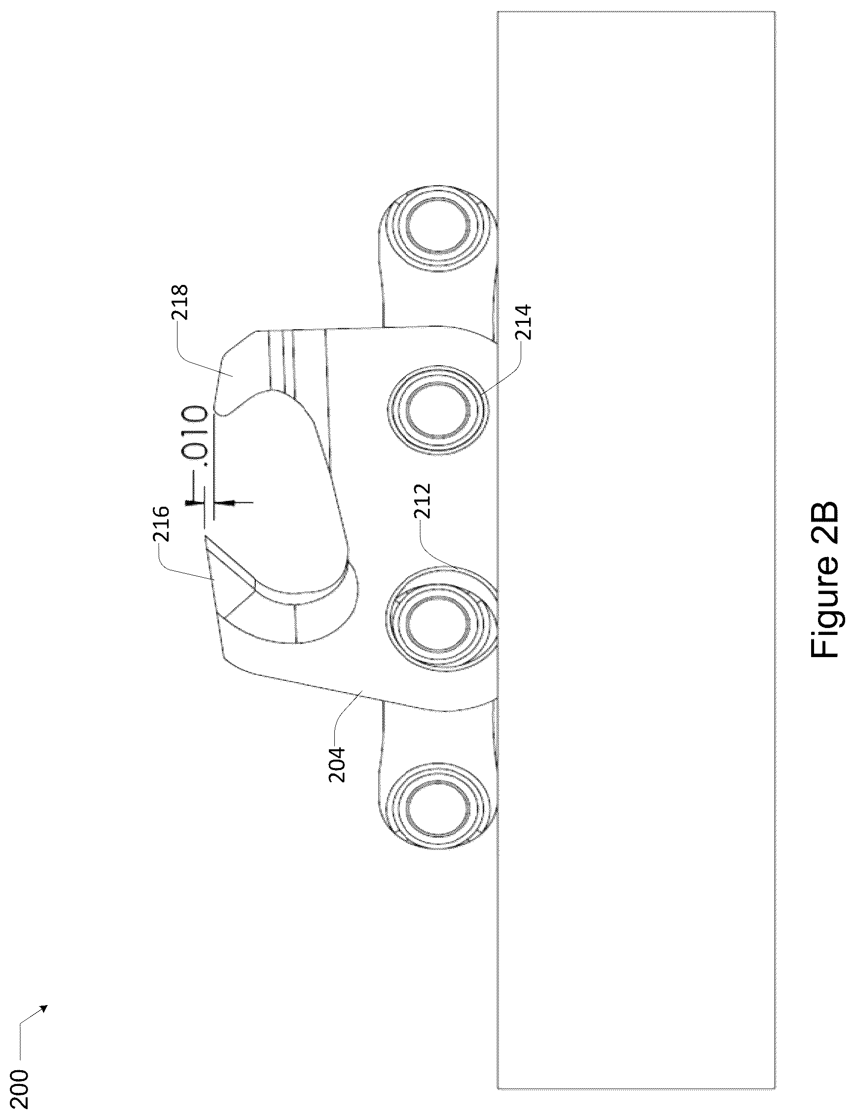 Patent US12365109 Figure 4 – Saw chain link with one or more oversized rivet holes