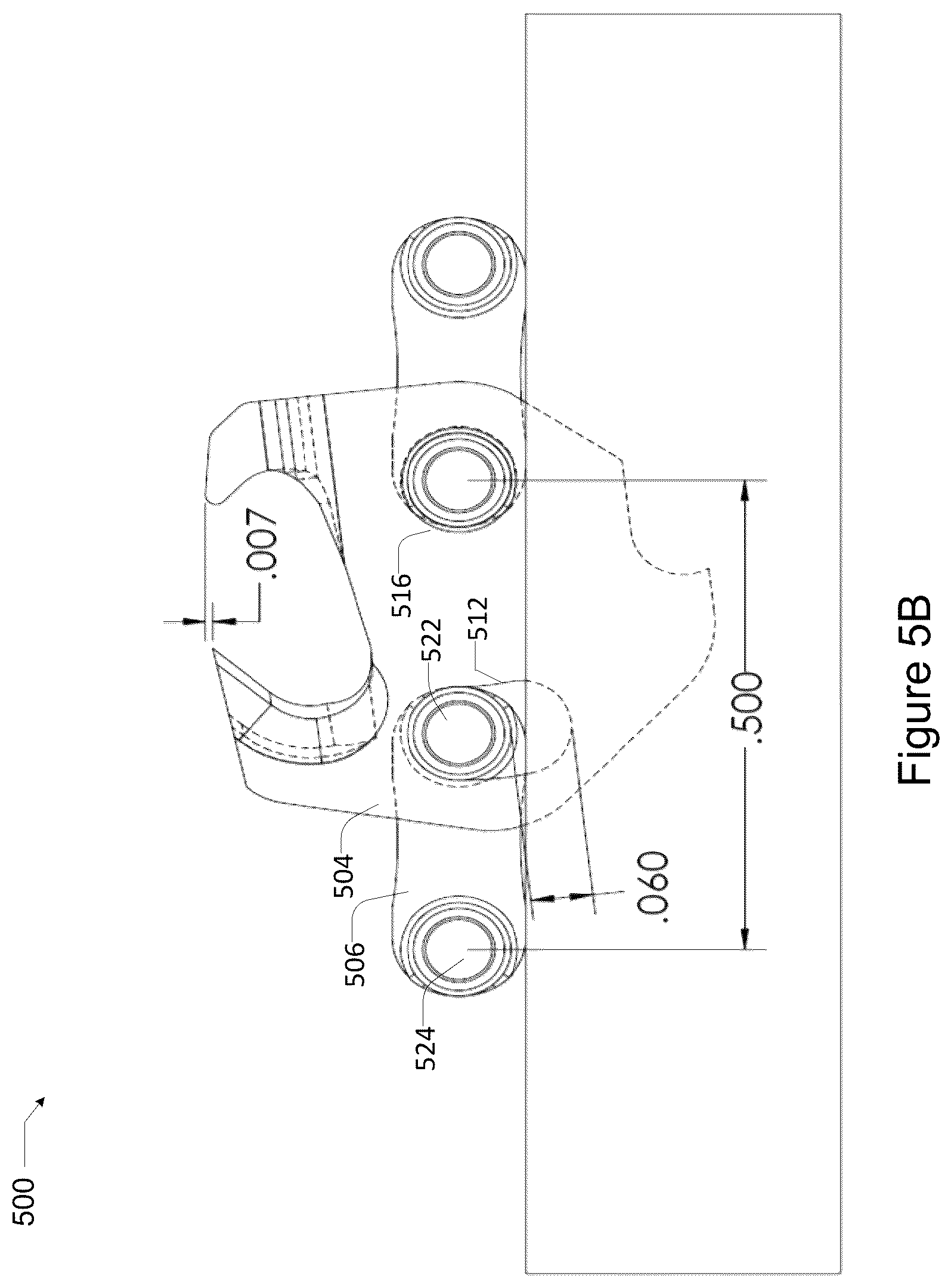 Patent US12365109 Figure 9 – Saw chain link with one or more oversized rivet holes