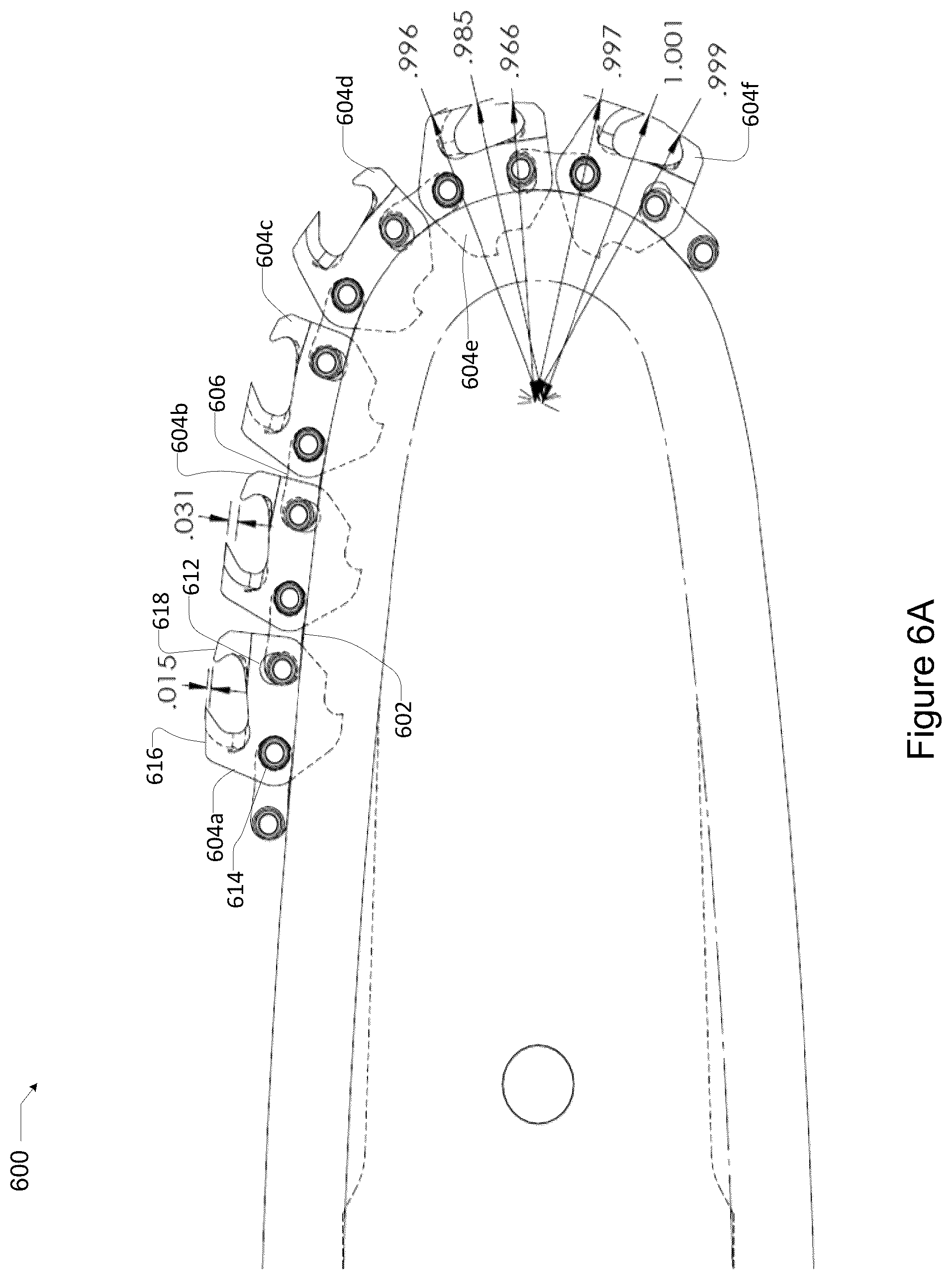 Patent US12365109 Figure 10 – Saw chain link with one or more oversized rivet holes
