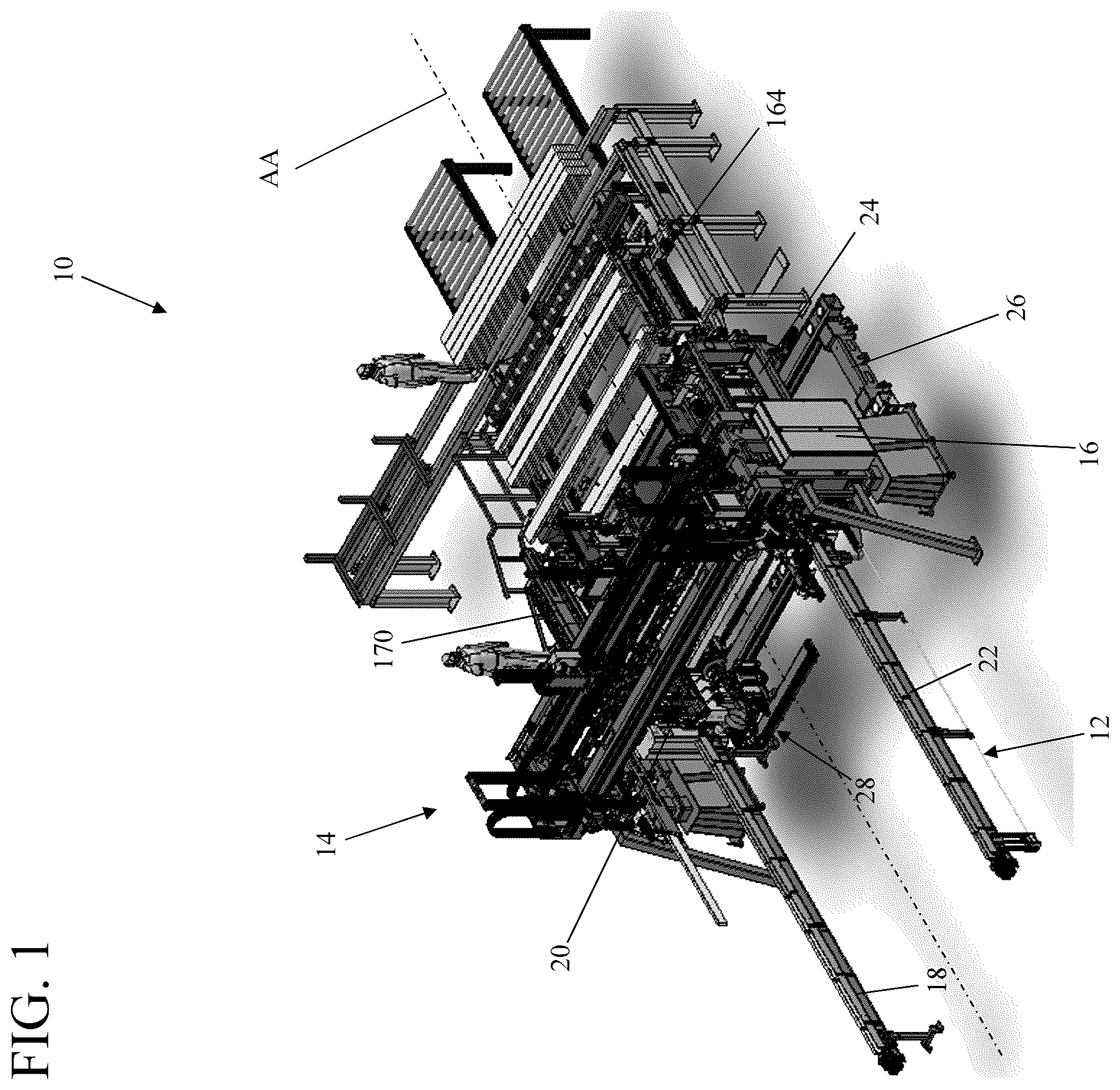 Patent US12365110 — Automated wall frame assembly system — Figure 1
