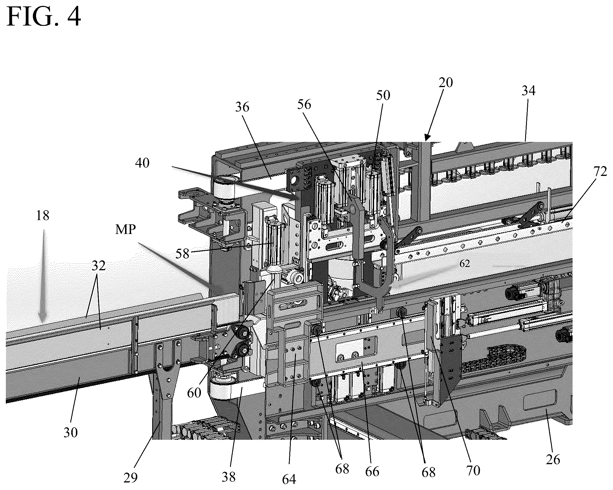 Patent US12365110 Figure 4 – Automated wall frame assembly system