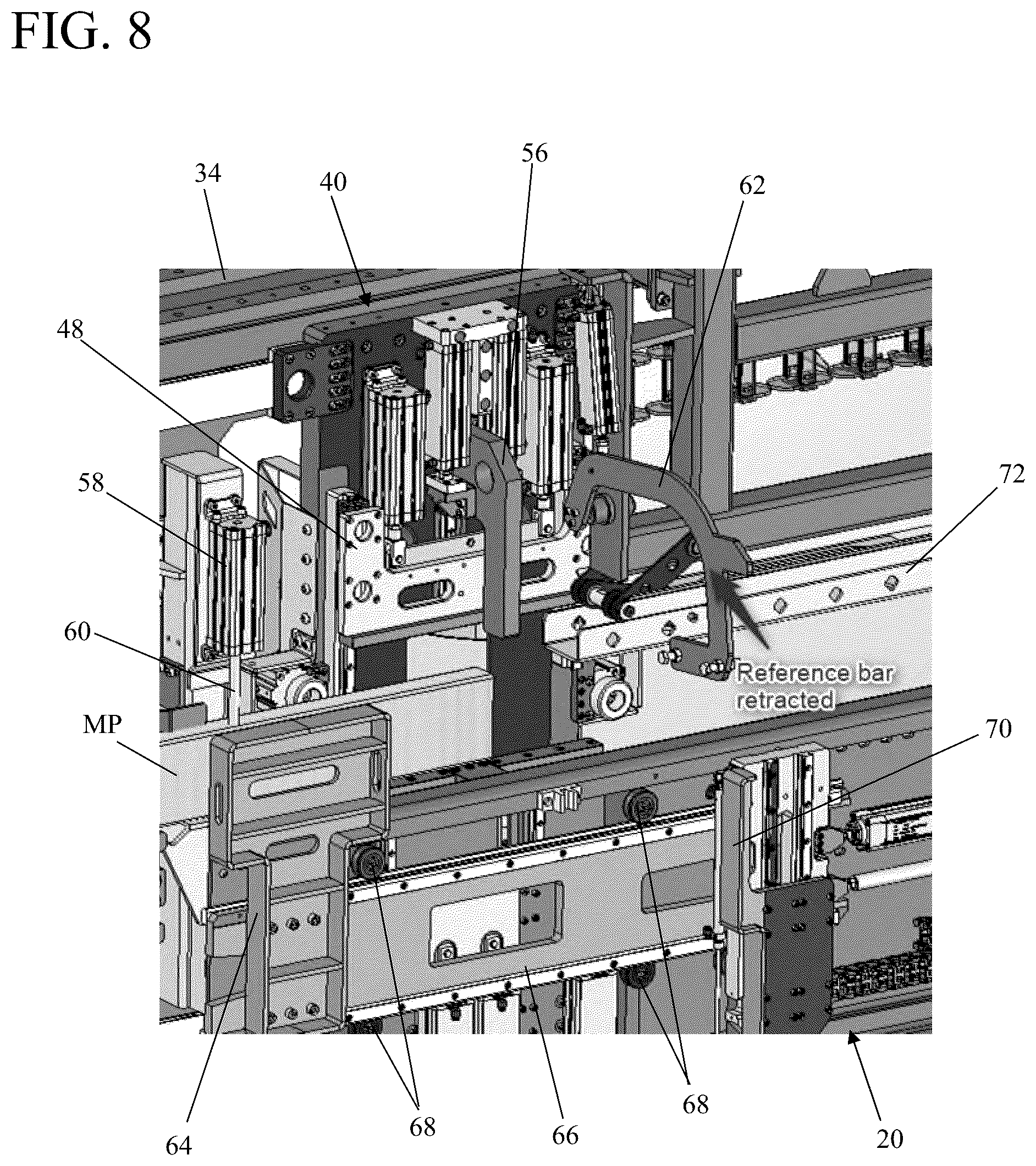 Patent US12365110 Figure 8 – Automated wall frame assembly system