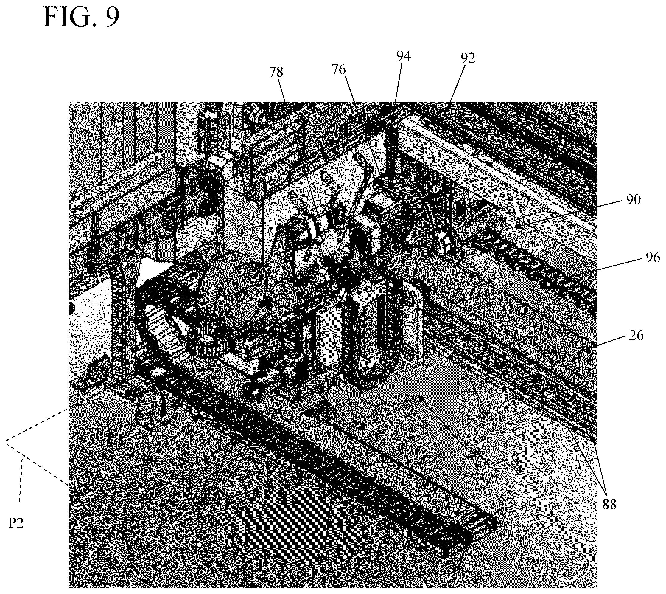 Patent US12365110 Figure 9 – Automated wall frame assembly system