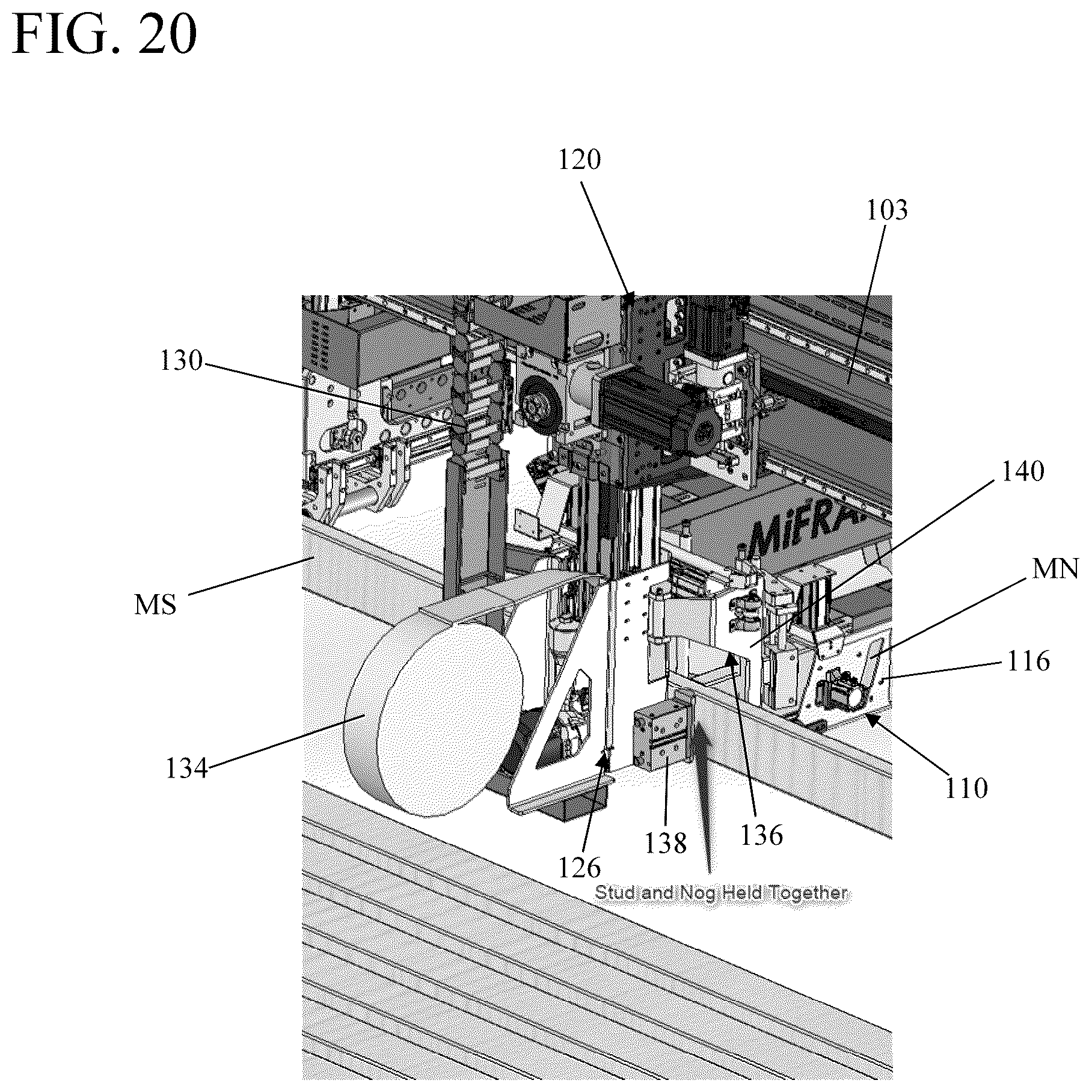 Patent US12365110 Figure 20 – Automated wall frame assembly system
