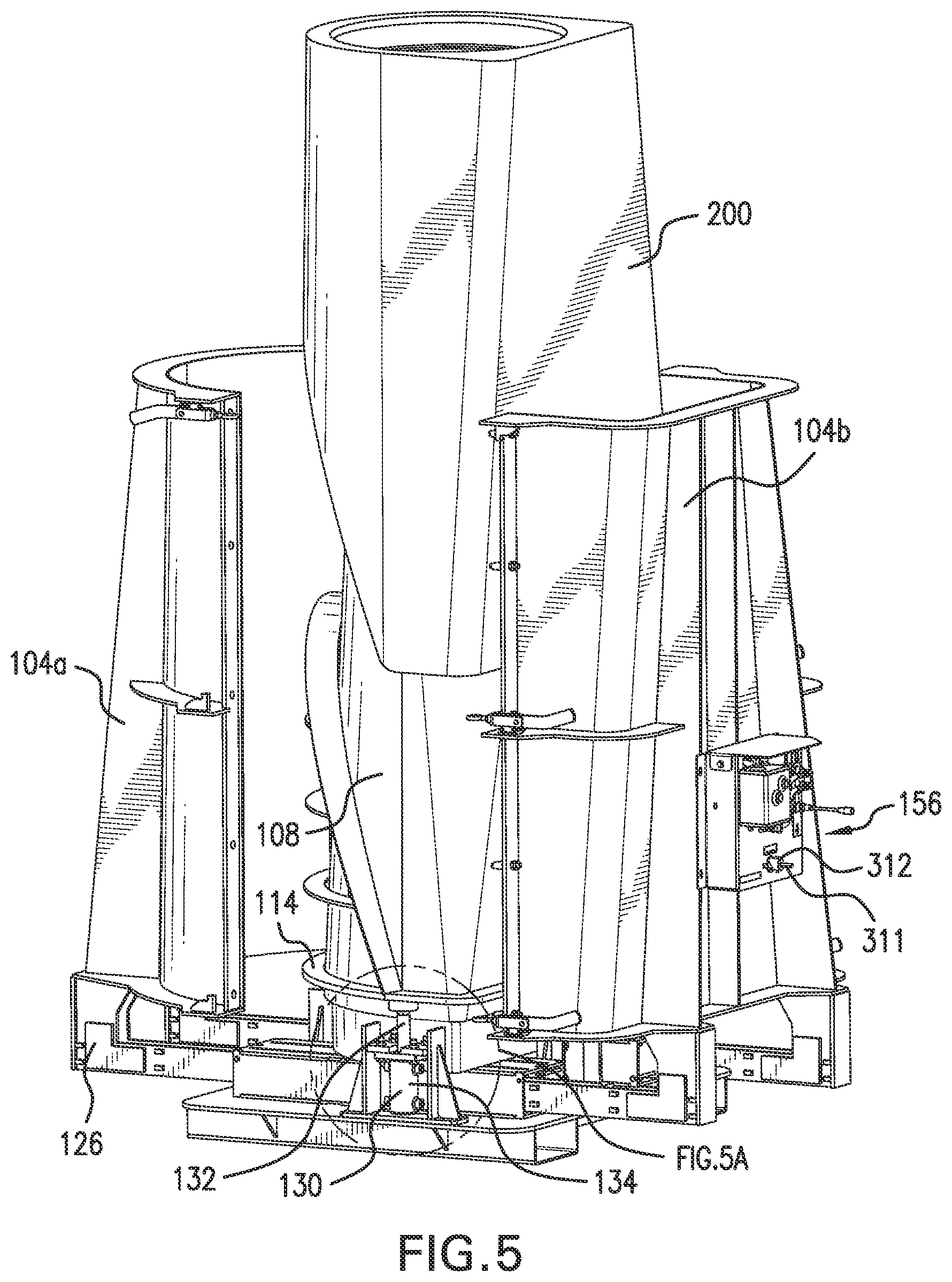 Patent US12365113 Figure 5 – Form for vertically casting flared end products and method of manufacturing the same