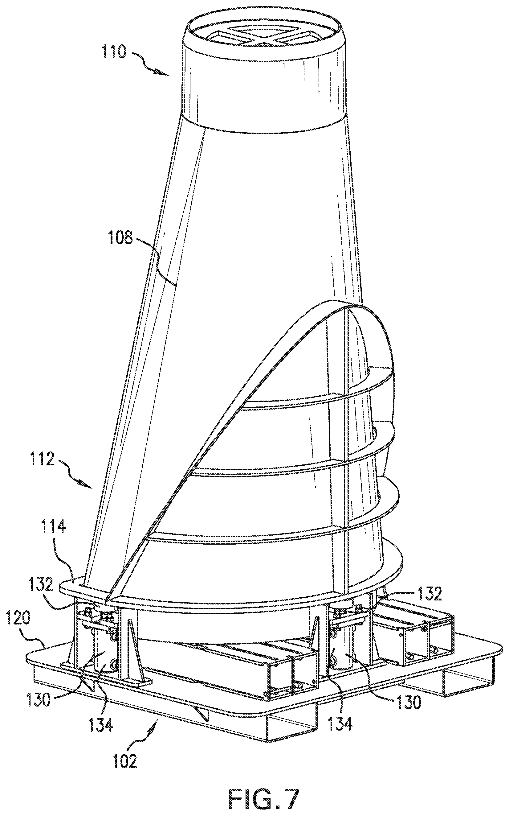 Patent US12365113 Figure 8 – Form for vertically casting flared end products and method of manufacturing the same