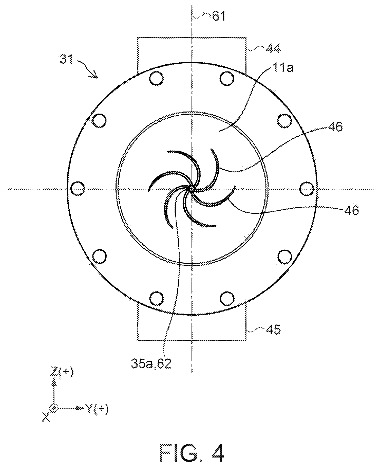 Patent US12365123 Figure 4 – Plasticizing device, injection molding device, three dimensional shaping device