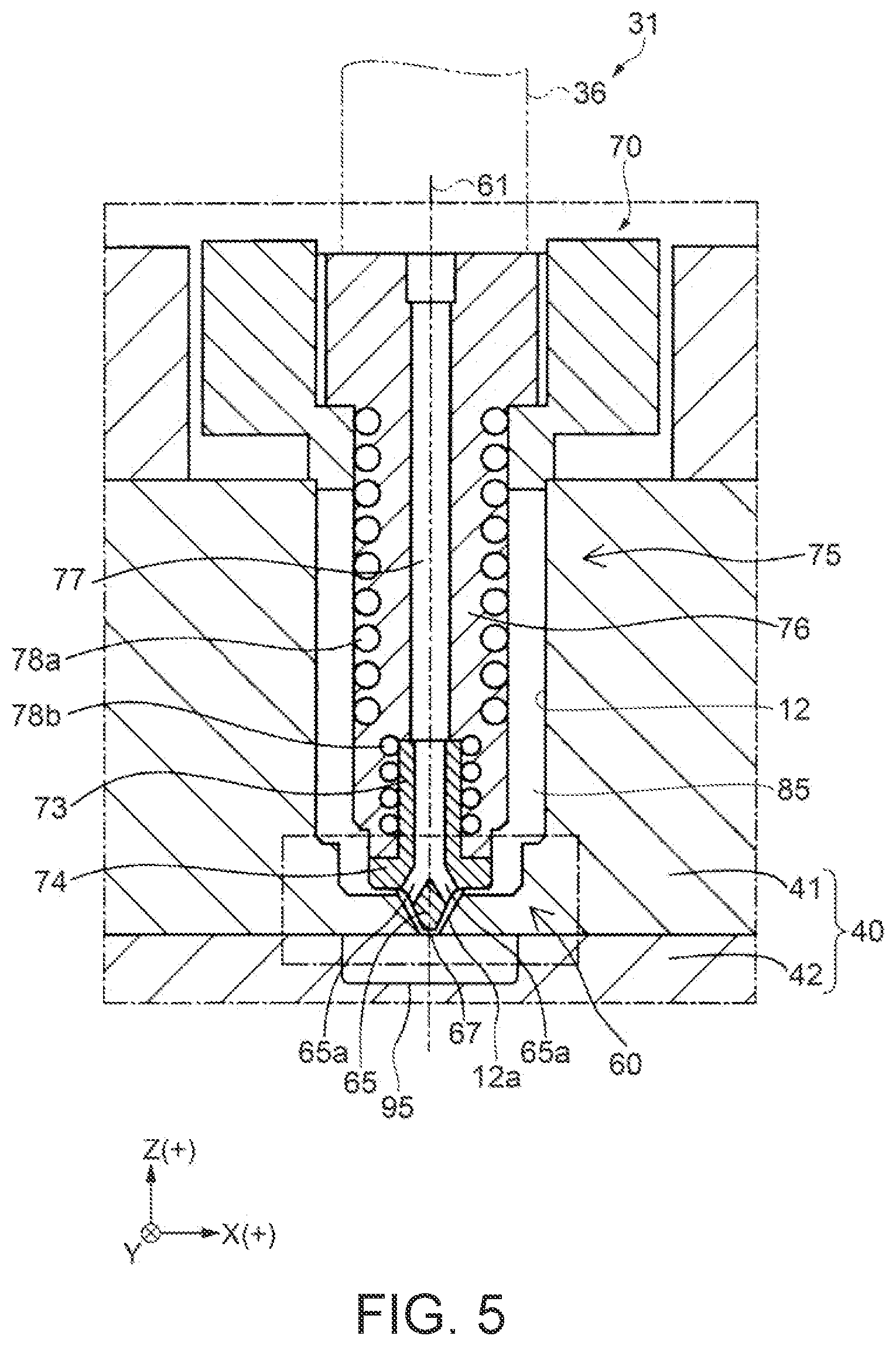 Patent US12365123 Figure 5 – Plasticizing device, injection molding device, three dimensional shaping device