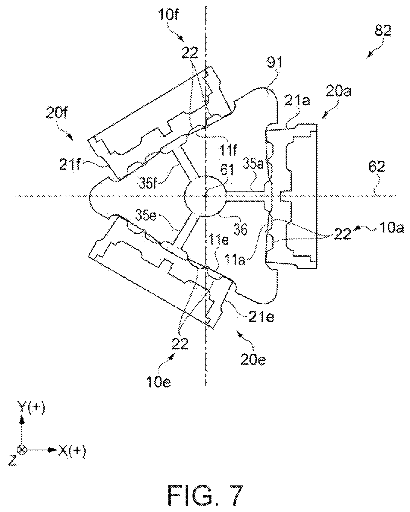 Patent US12365123 Figure 7 – Plasticizing device, injection molding device, three dimensional shaping device