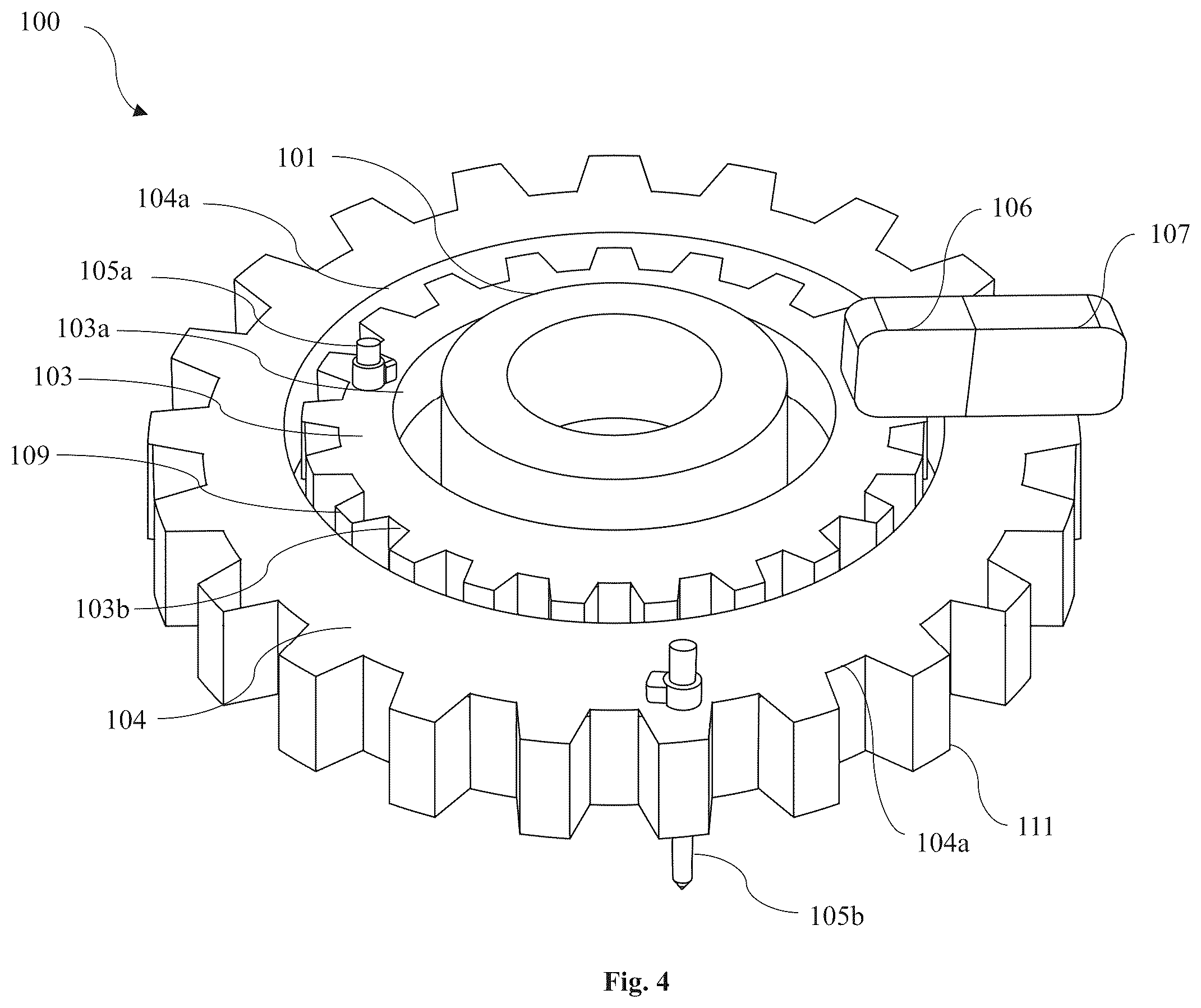 Patent US12365135 Figure 4 – Device connectable to an additive manufacturing system, an additive manufacturing system and a method of producing a construction element