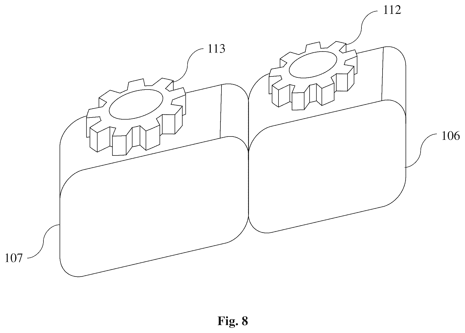 Patent US12365135 Figure 8 – Device connectable to an additive manufacturing system, an additive manufacturing system and a method of producing a construction element