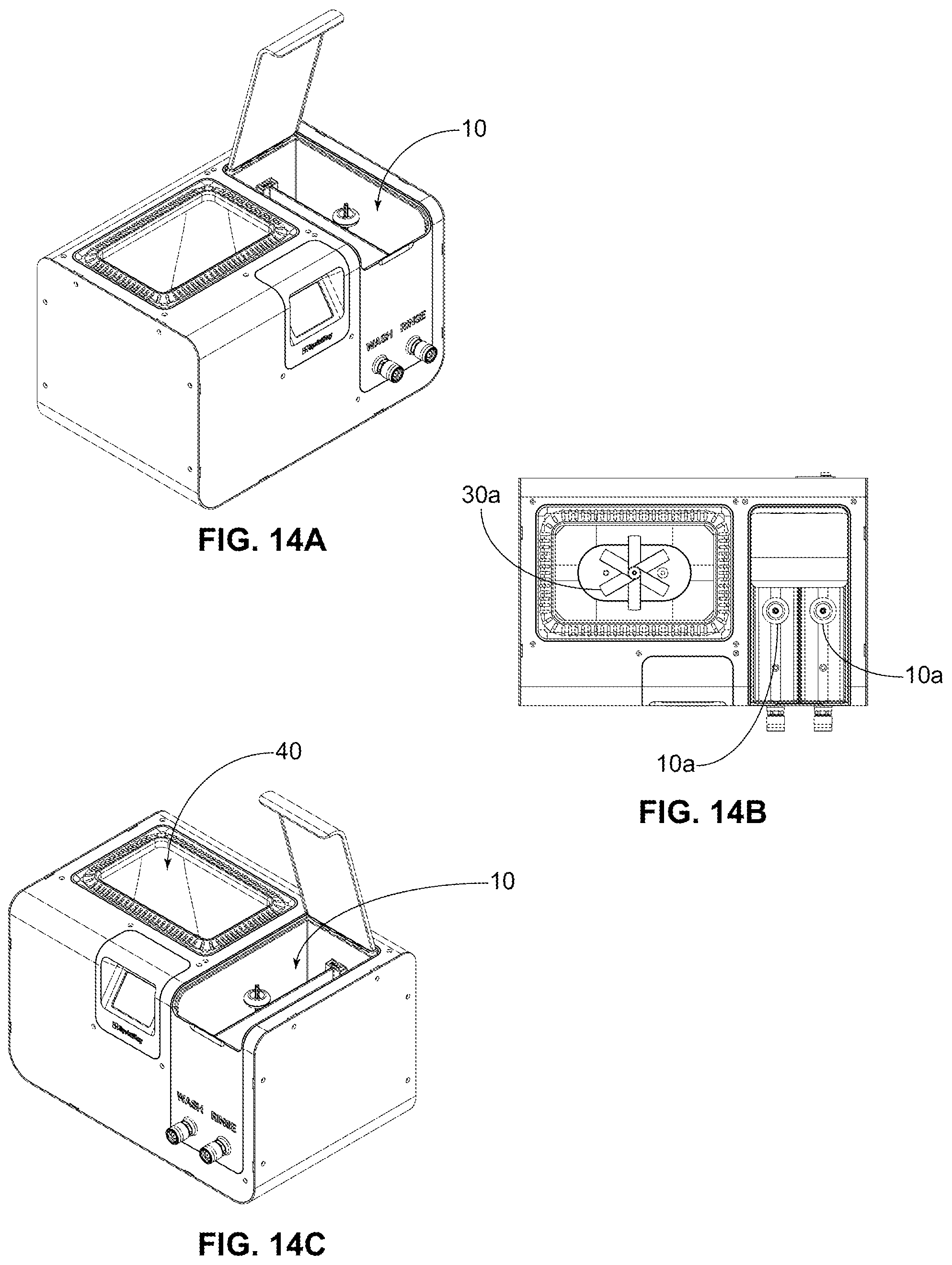 Patent US12365138 Figure 14 – Multi-stage wash system for vat polymerization-based 3D printed parts