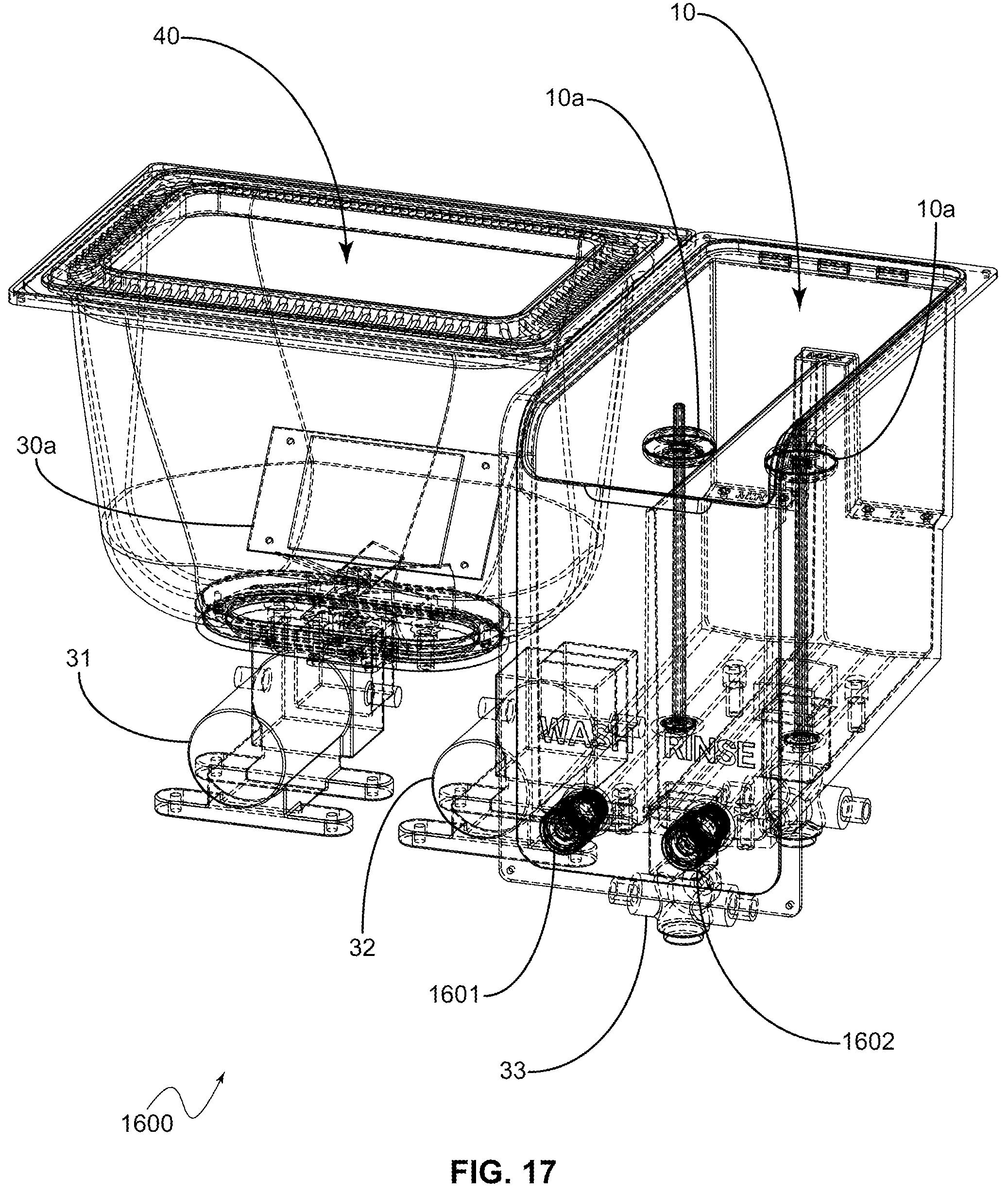 Patent US12365138 Figure 17 – Multi-stage wash system for vat polymerization-based 3D printed parts