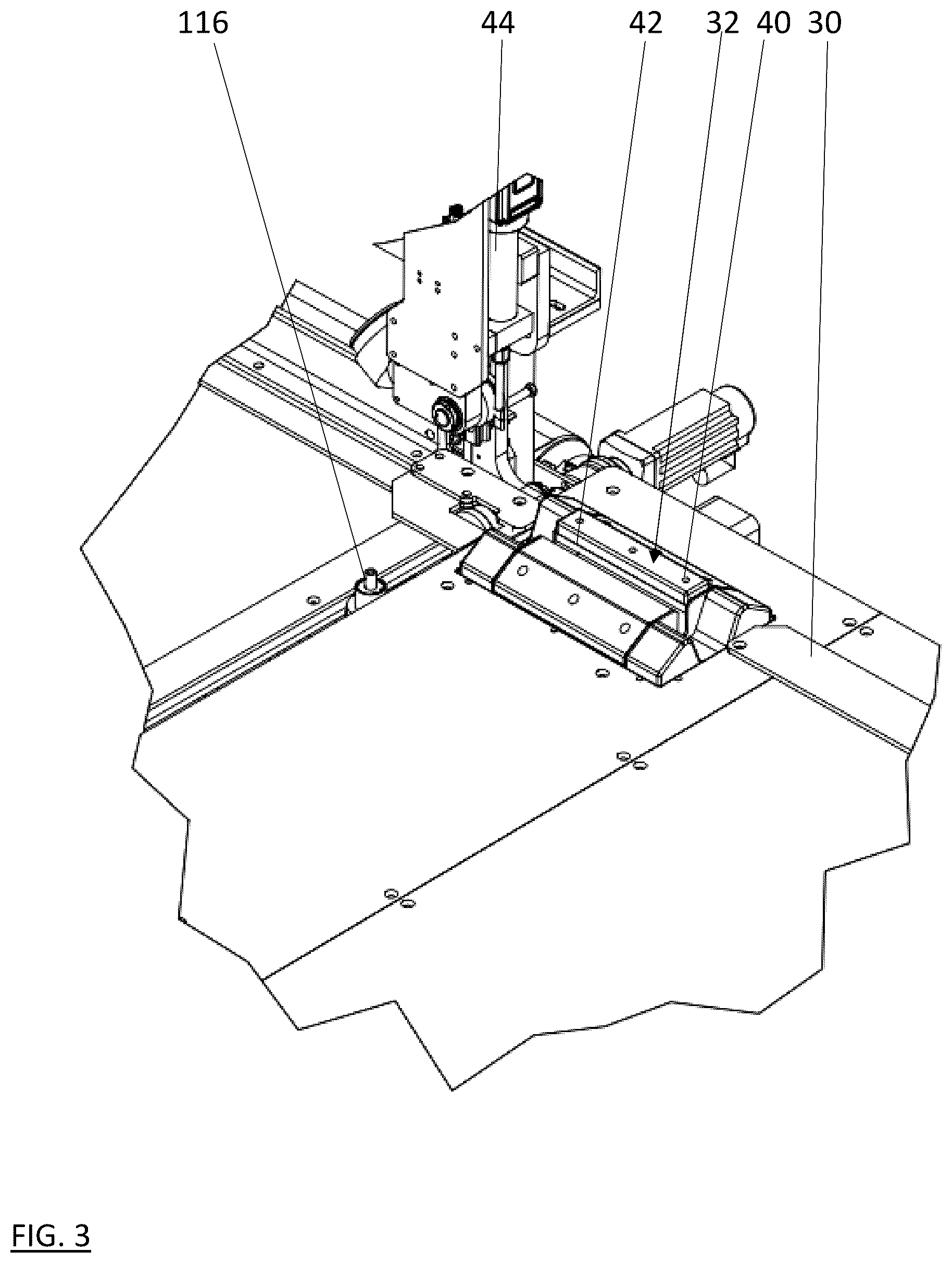 Patent US12365145 Figure 3 – Mesh to flexible screen frame laminator