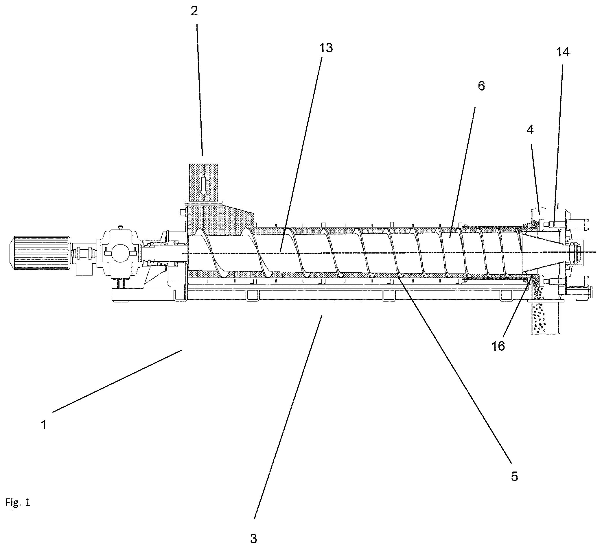 Patent US12365159 Figure 1 – Method and device for measuring the filtrate content on a screw press