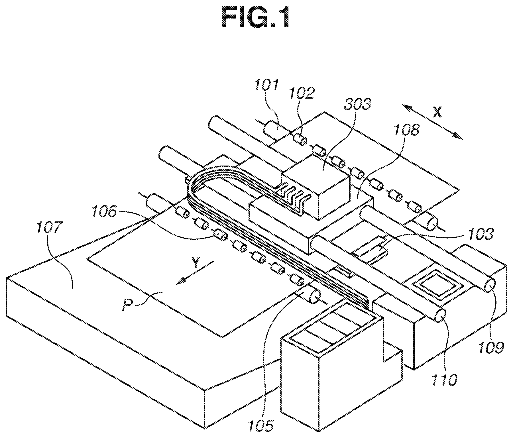 Patent US12365186 — Inkjet recording apparatus and inkjet recording method — Figure 1