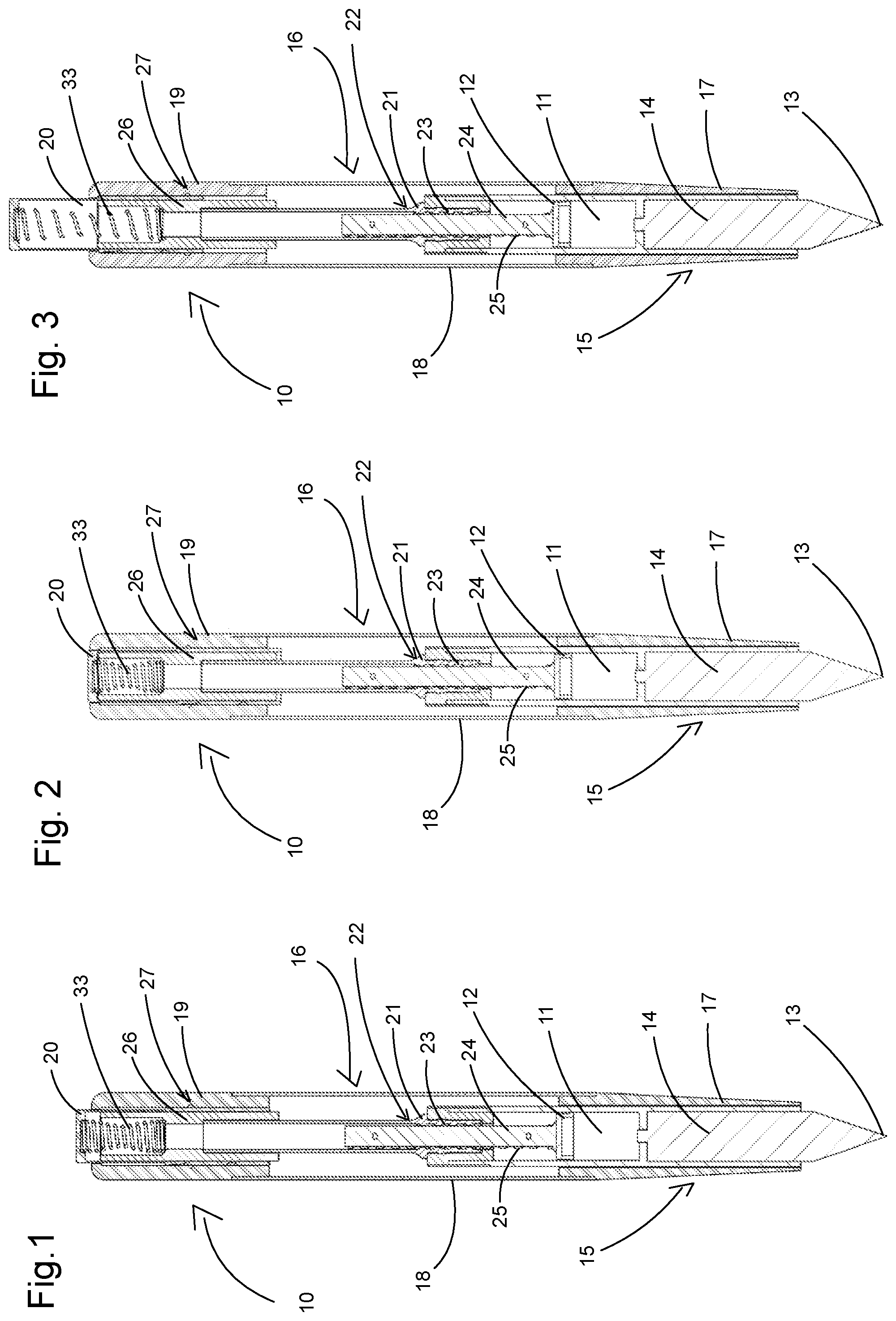 Patent US12365197 Figure 1 – Writing instrument