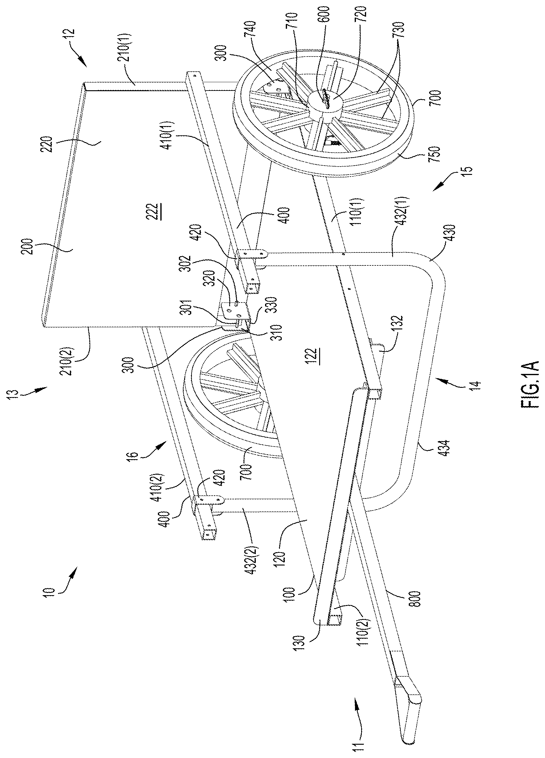 Patent US12365201 Figure 1 – Collapsible support structure