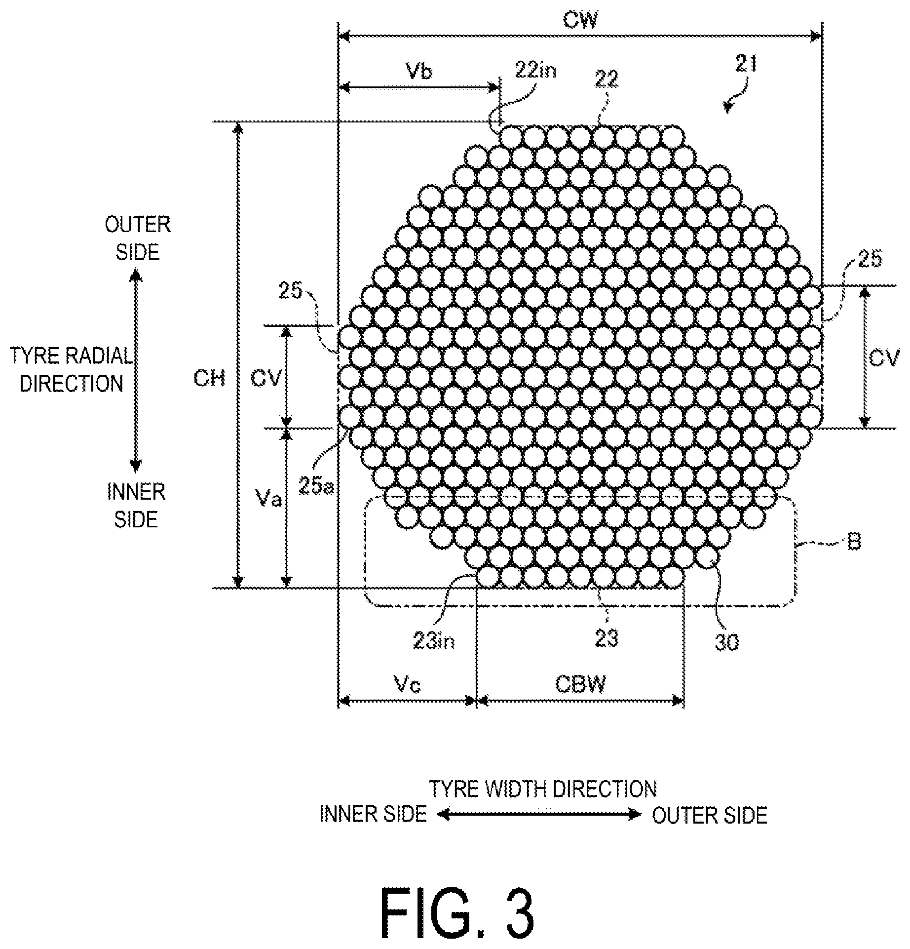 Patent US12365204 Figure 3 – Pneumatic tire and method for manufacturing pneumatic tire