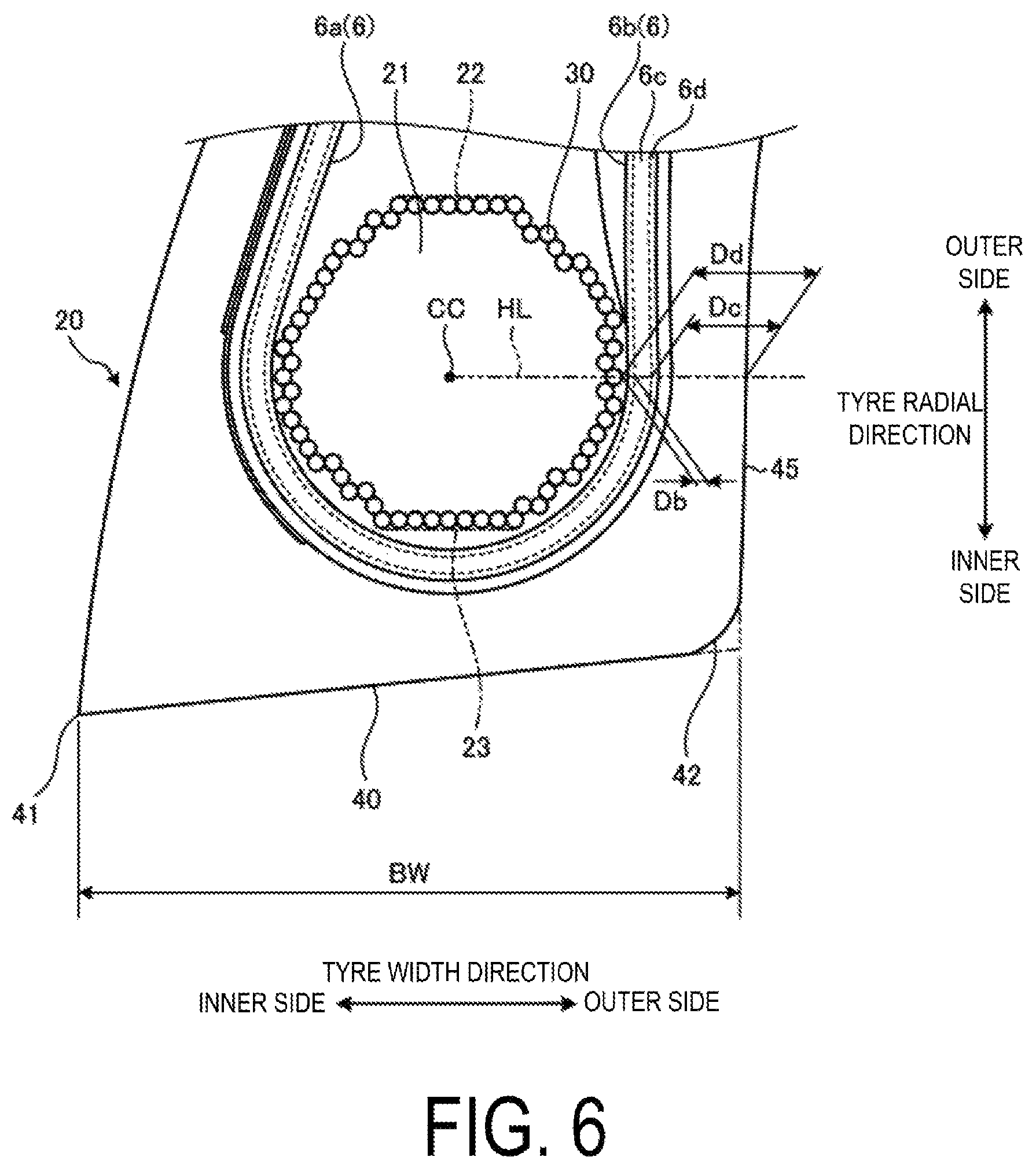 Patent US12365204 Figure 6 – Pneumatic tire and method for manufacturing pneumatic tire