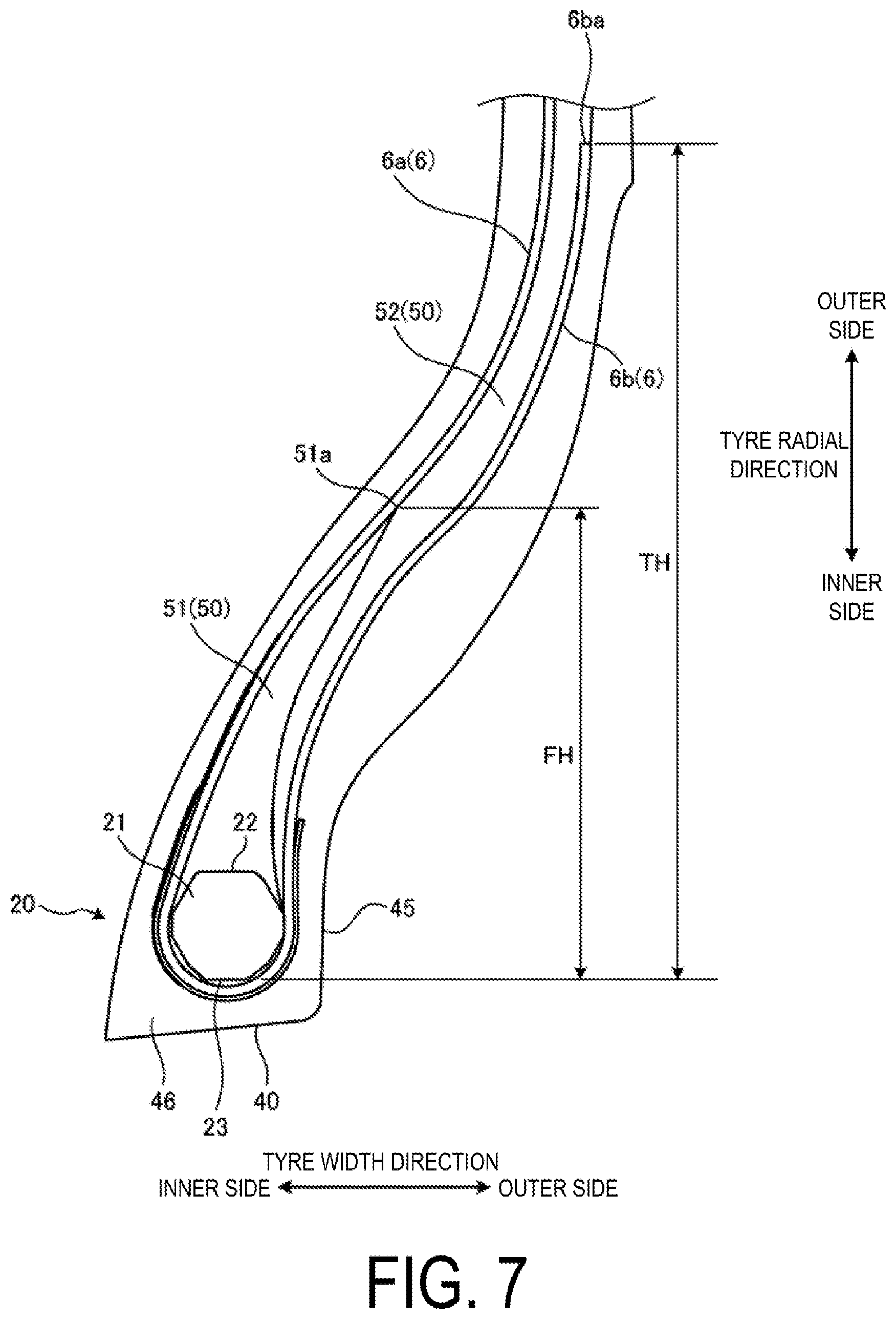 Patent US12365204 Figure 7 – Pneumatic tire and method for manufacturing pneumatic tire