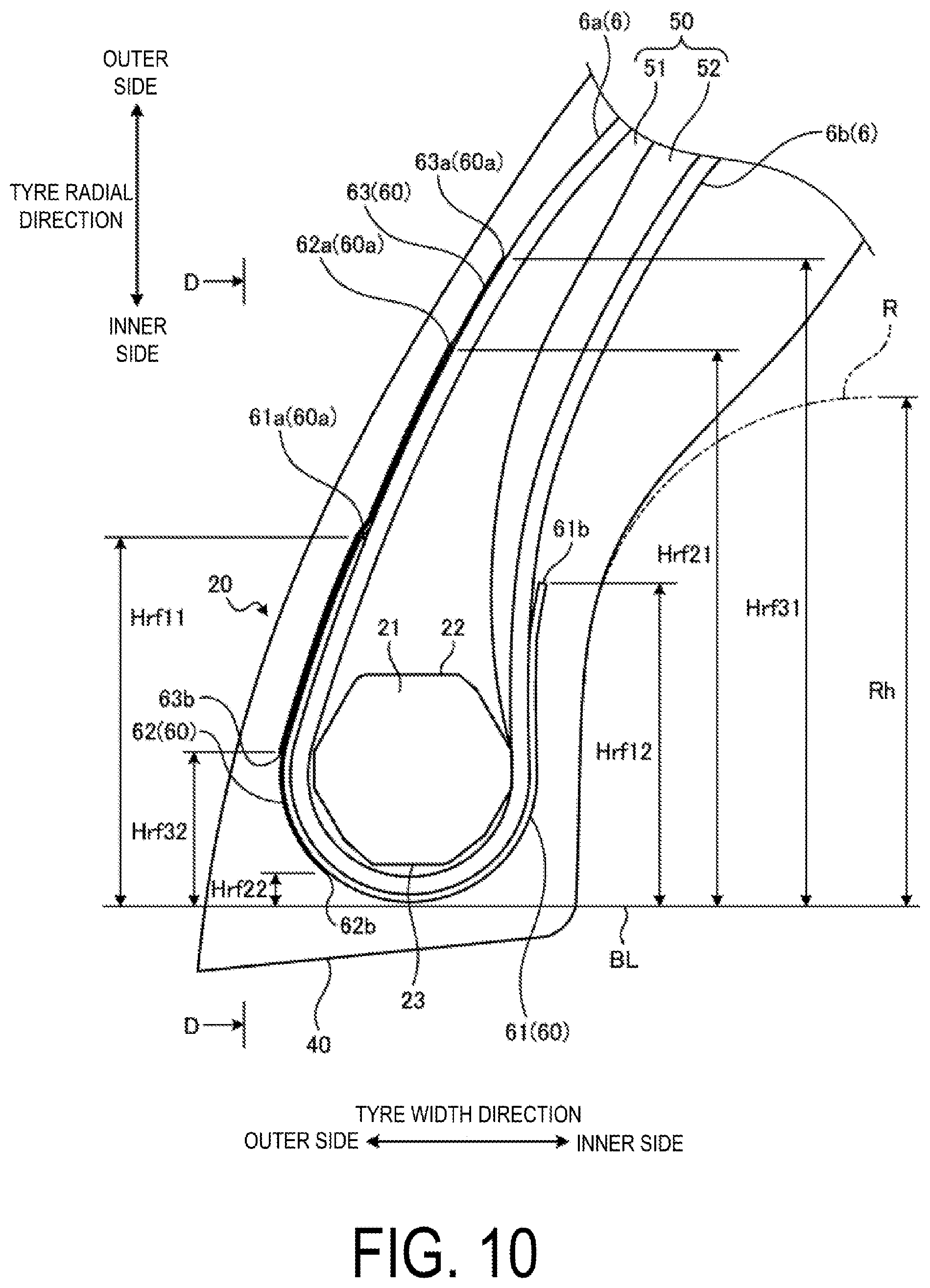 Patent US12365204 Figure 10 – Pneumatic tire and method for manufacturing pneumatic tire