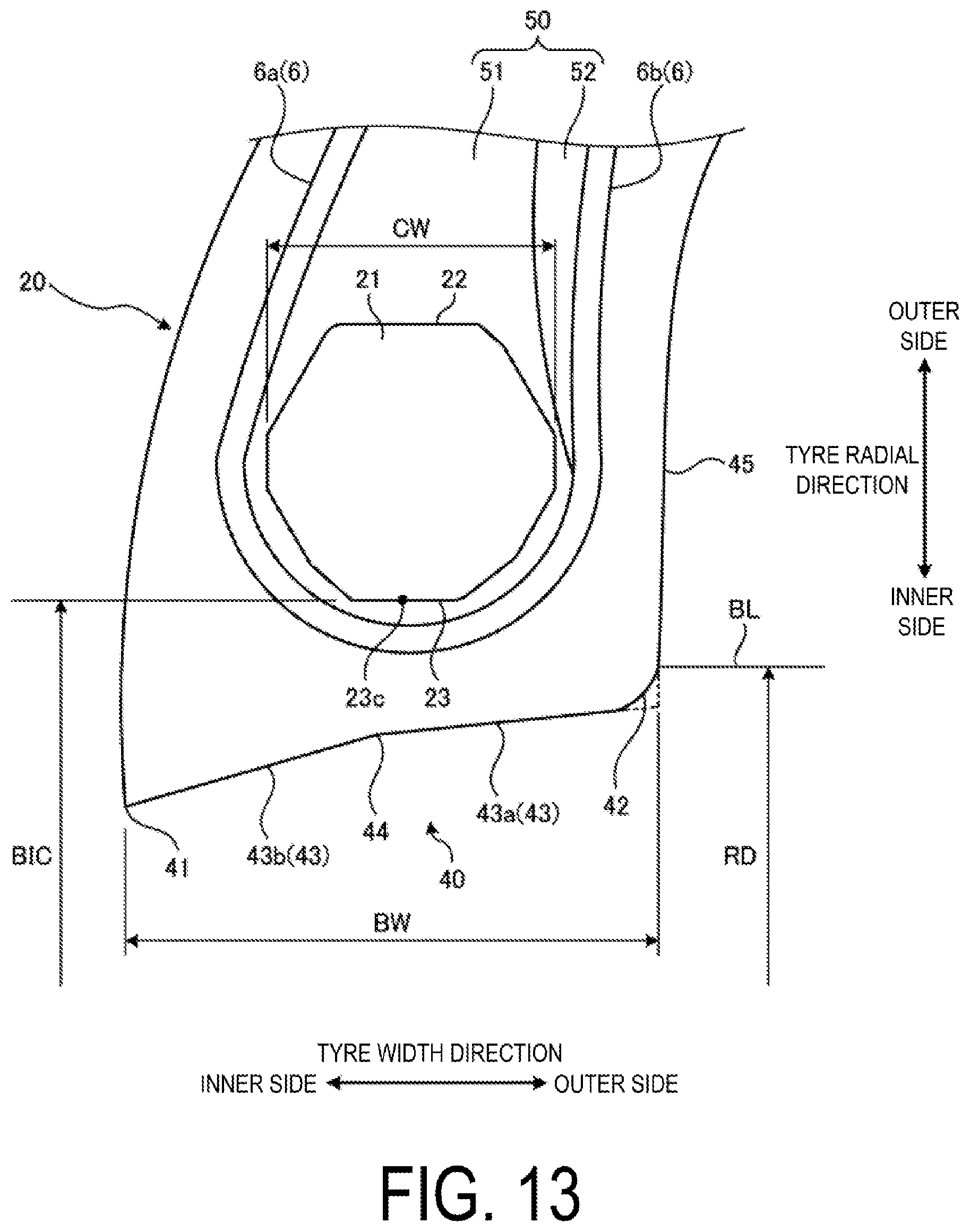 Patent US12365204 Figure 13 – Pneumatic tire and method for manufacturing pneumatic tire