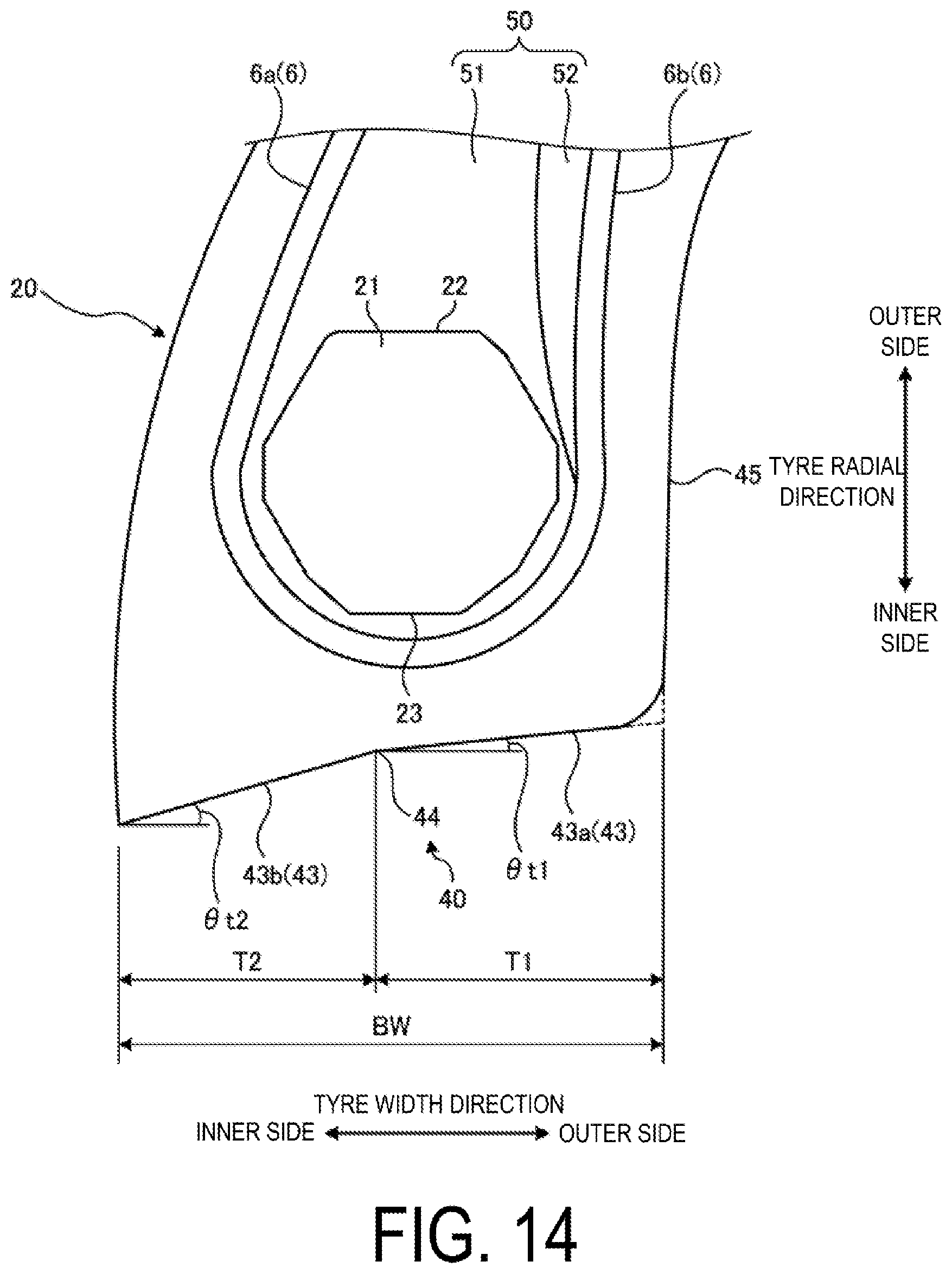 Patent US12365204 Figure 14 – Pneumatic tire and method for manufacturing pneumatic tire
