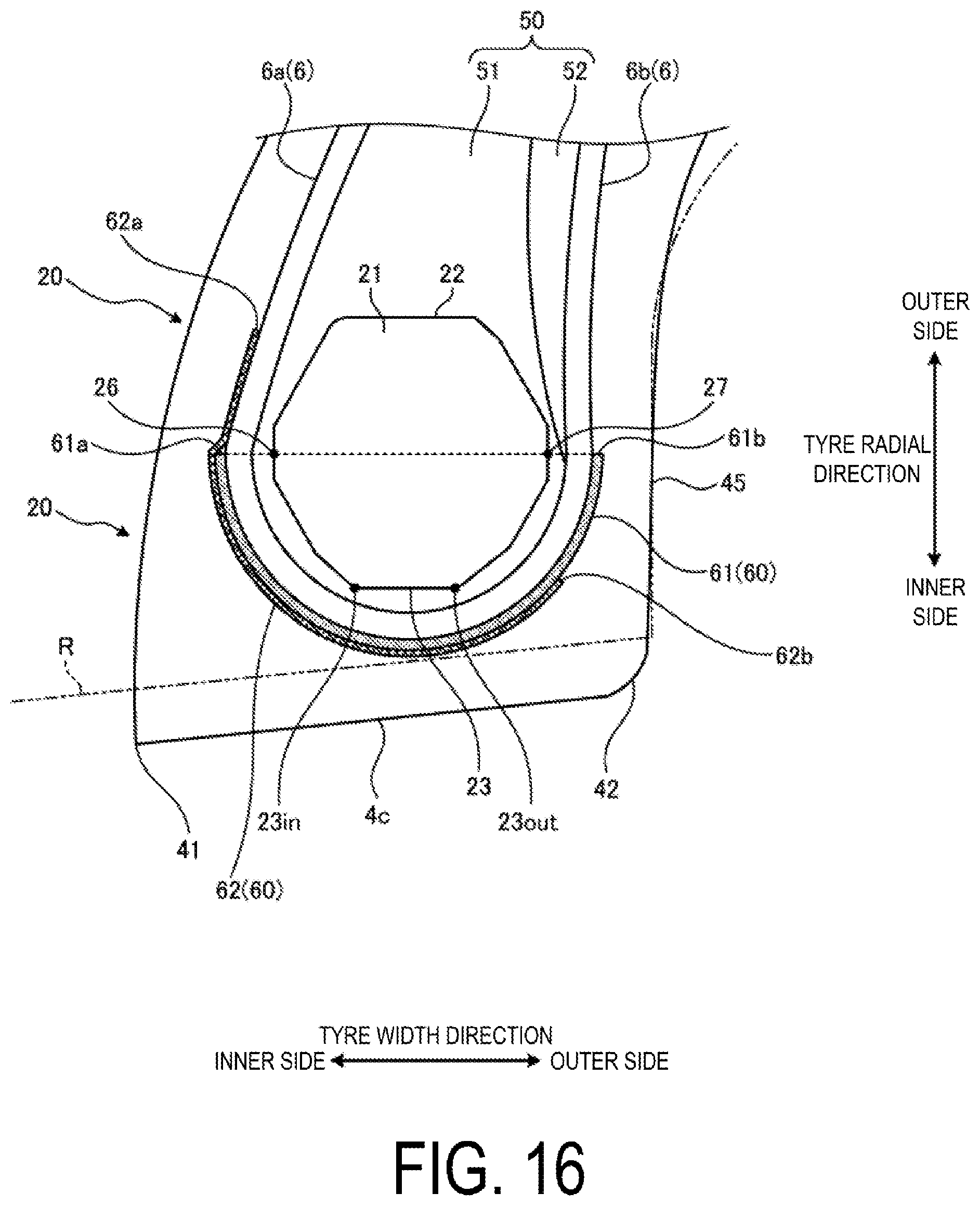Patent US12365204 Figure 16 – Pneumatic tire and method for manufacturing pneumatic tire
