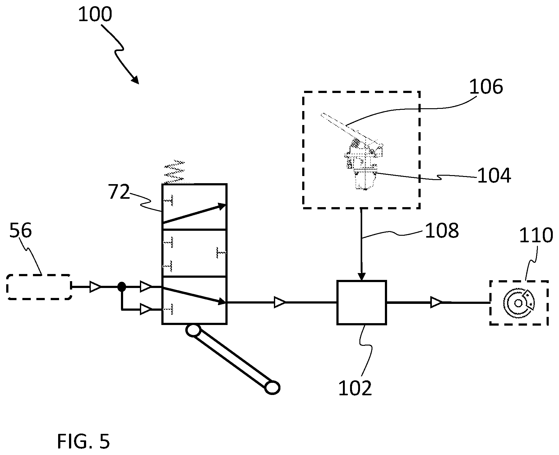 Patent US12365213 Figure 5 – Air supply control arrangement for a heavy duty vehicle comprising a lift axle