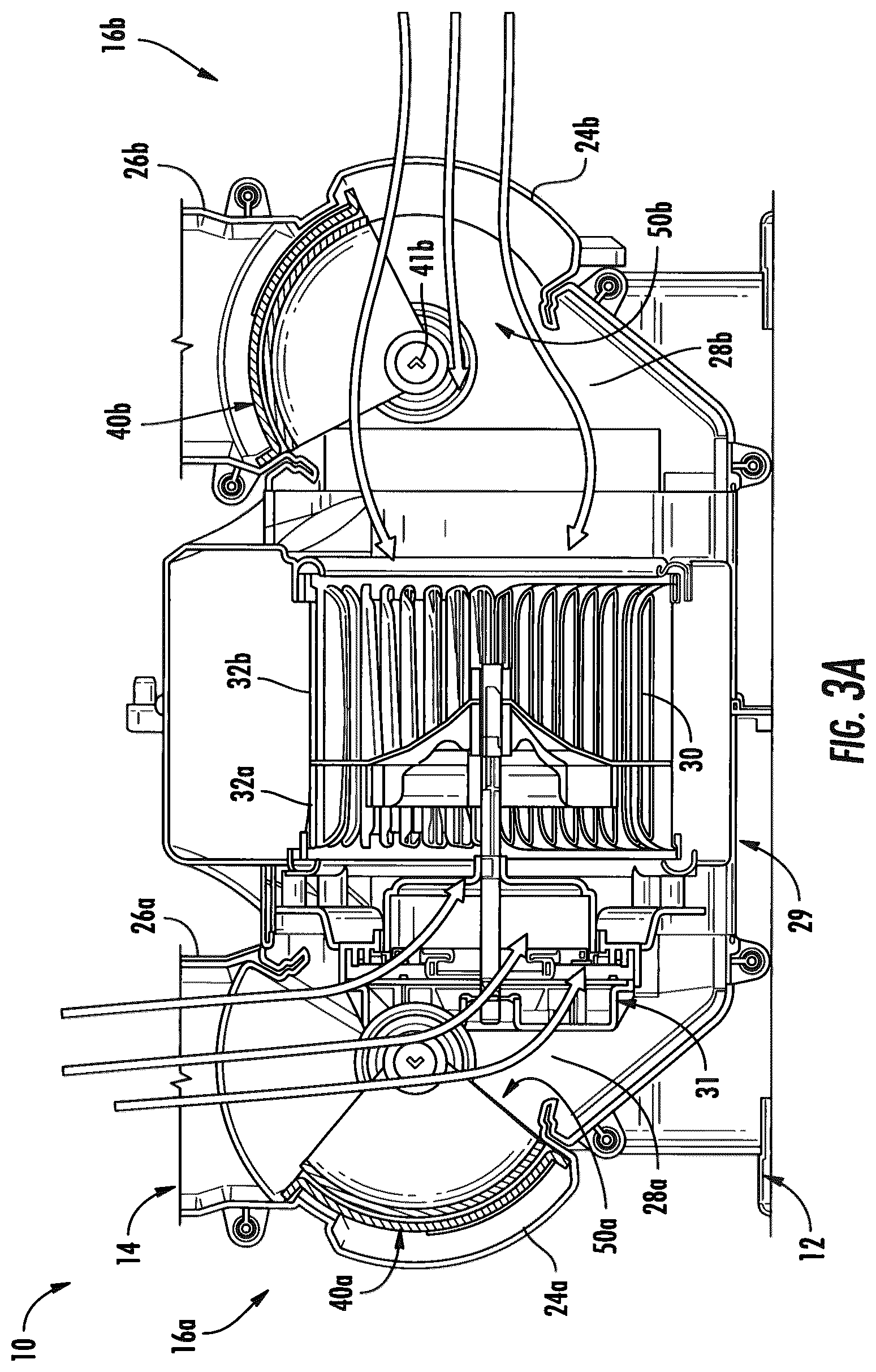 Patent US12365217 Figure 3 – HVAC dual inlet design for partial recirculation operation