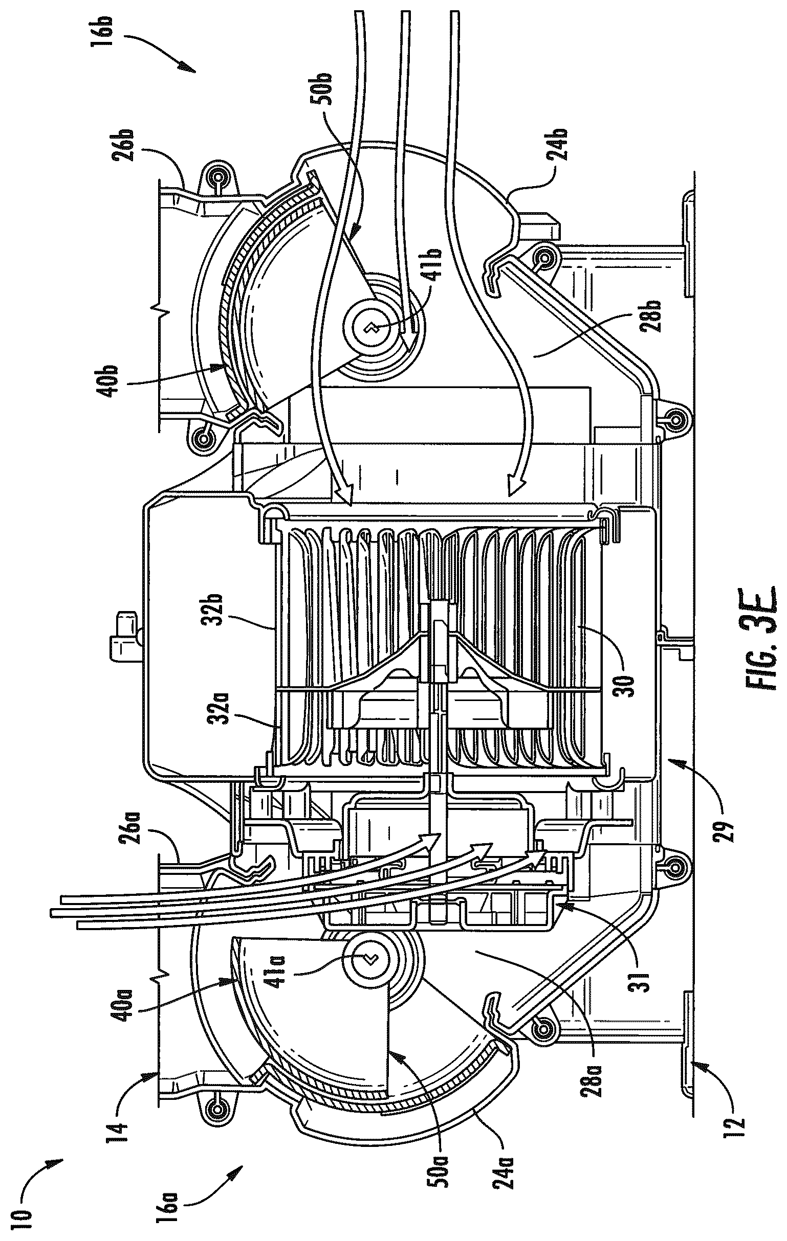 Patent US12365217 Figure 7 – HVAC dual inlet design for partial recirculation operation