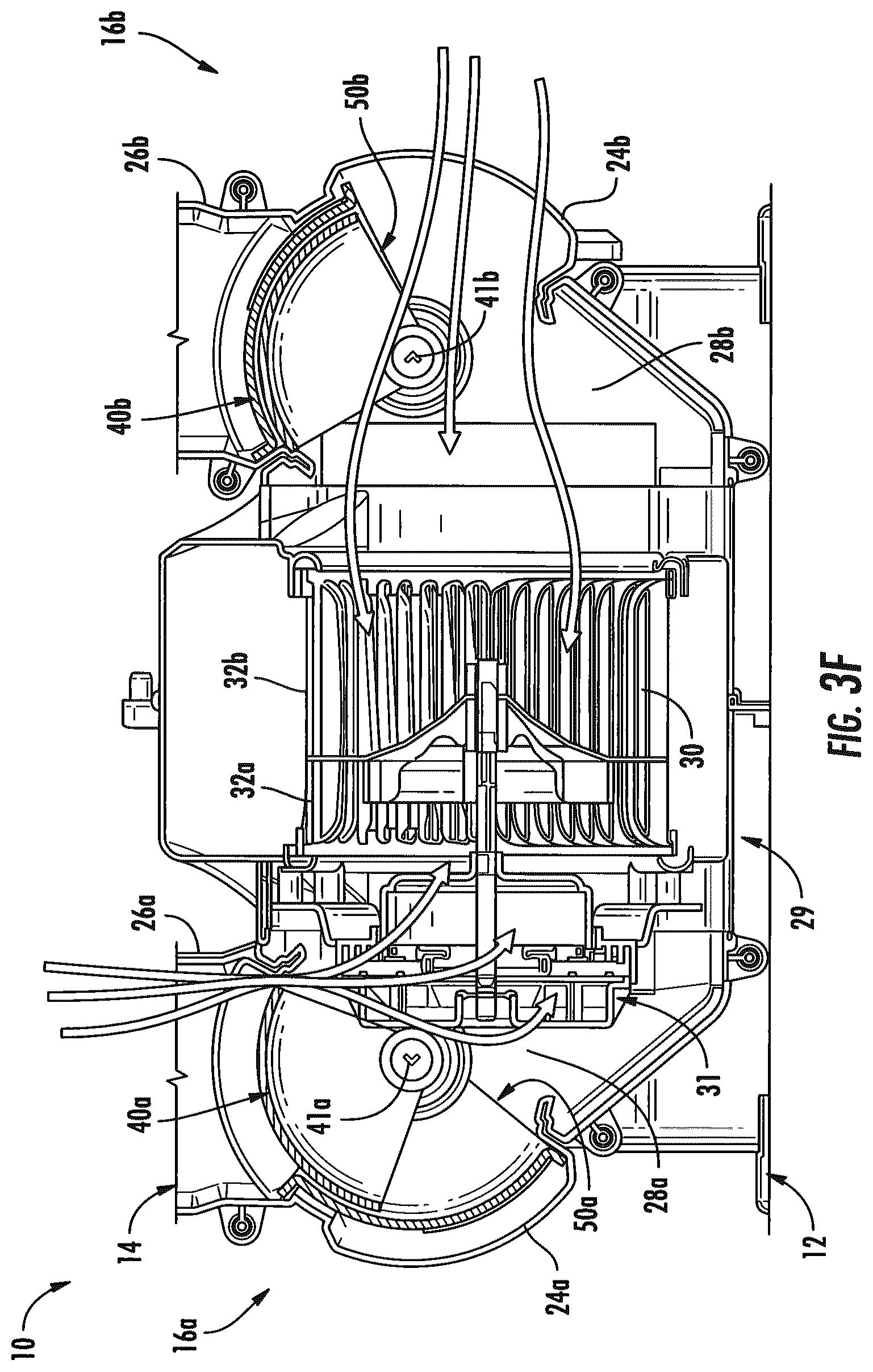 Patent US12365217 Figure 8 – HVAC dual inlet design for partial recirculation operation