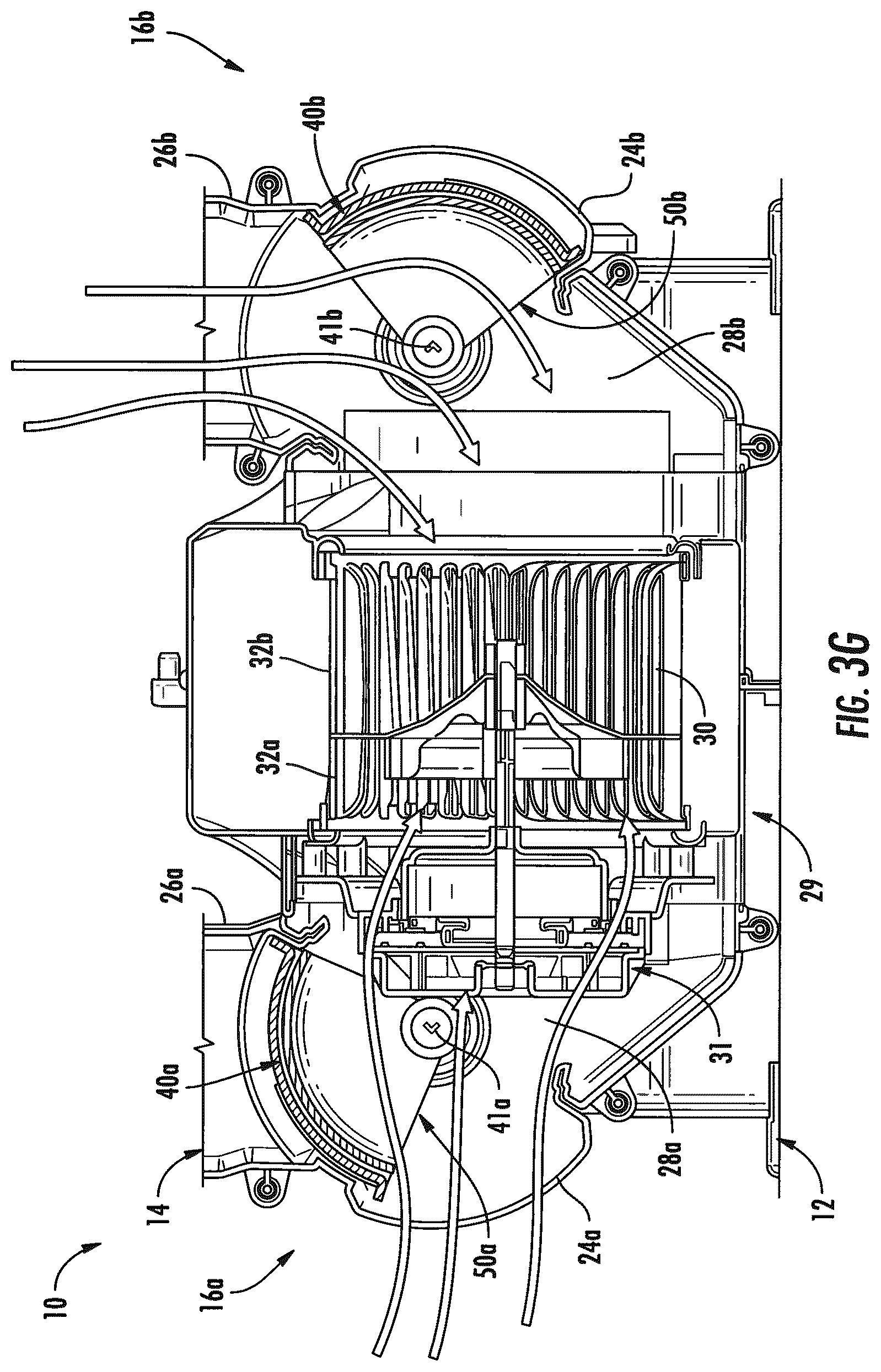 Patent US12365217 Figure 9 – HVAC dual inlet design for partial recirculation operation