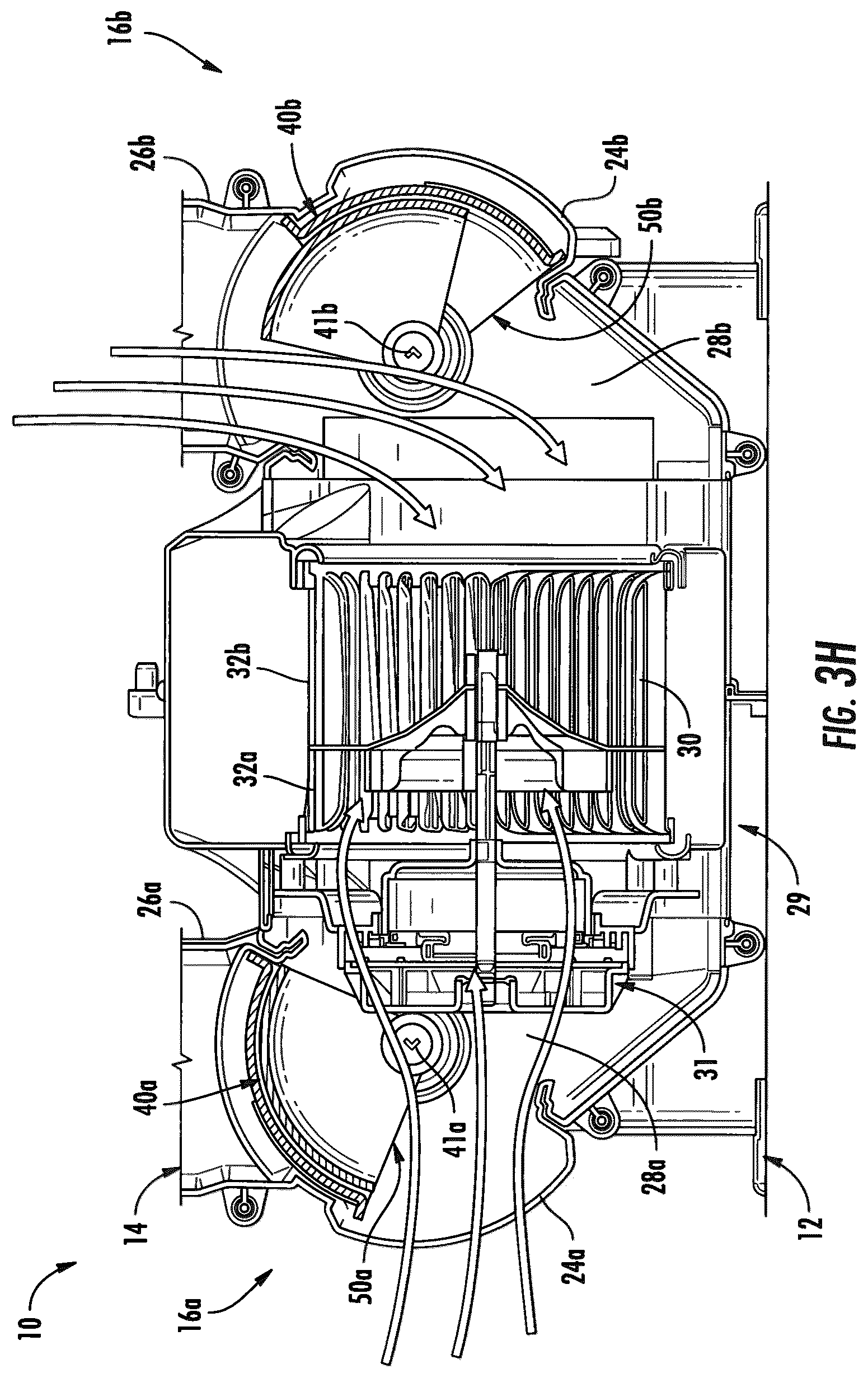Patent US12365217 Figure 10 – HVAC dual inlet design for partial recirculation operation