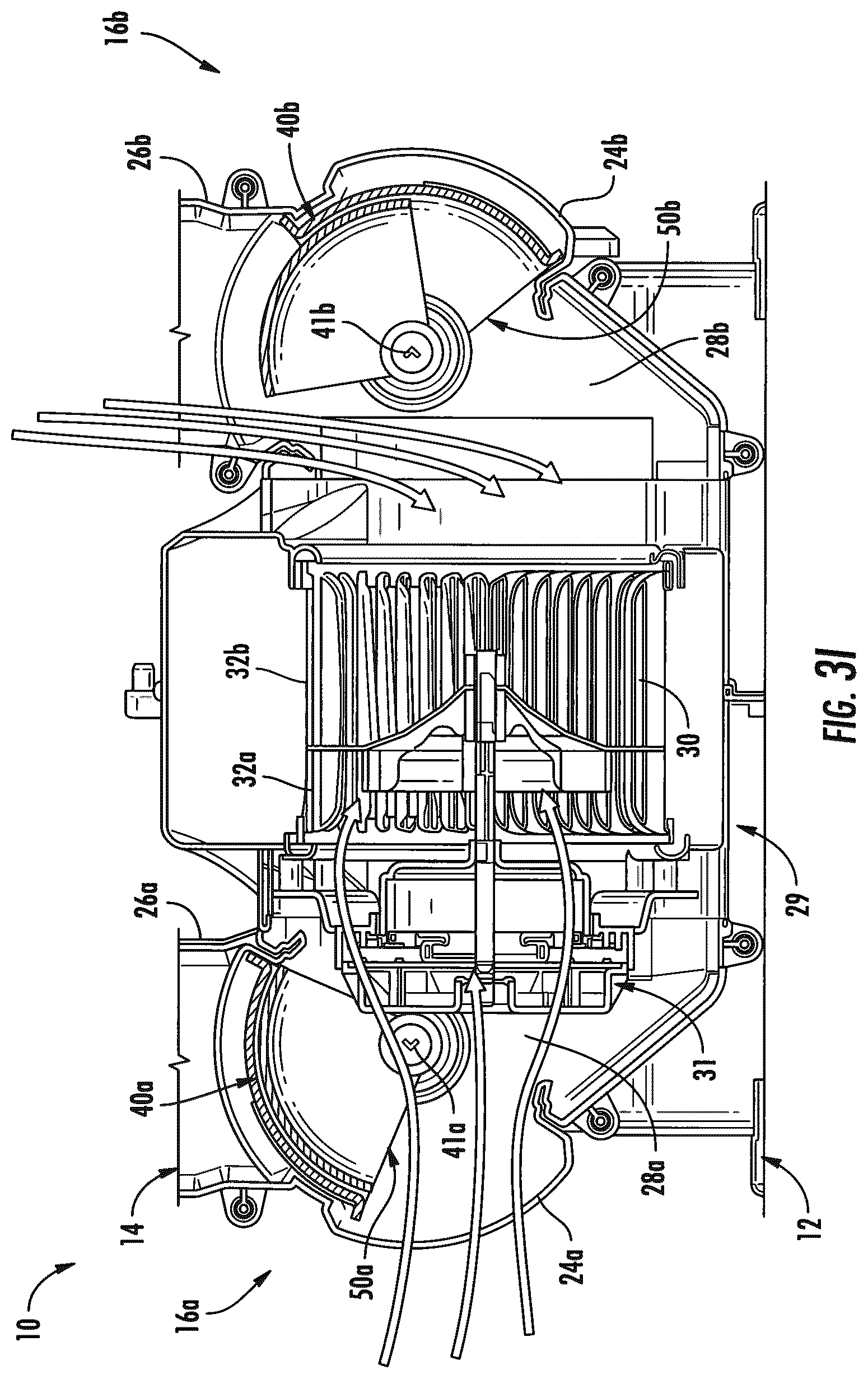 Patent US12365217 Figure 11 – HVAC dual inlet design for partial recirculation operation