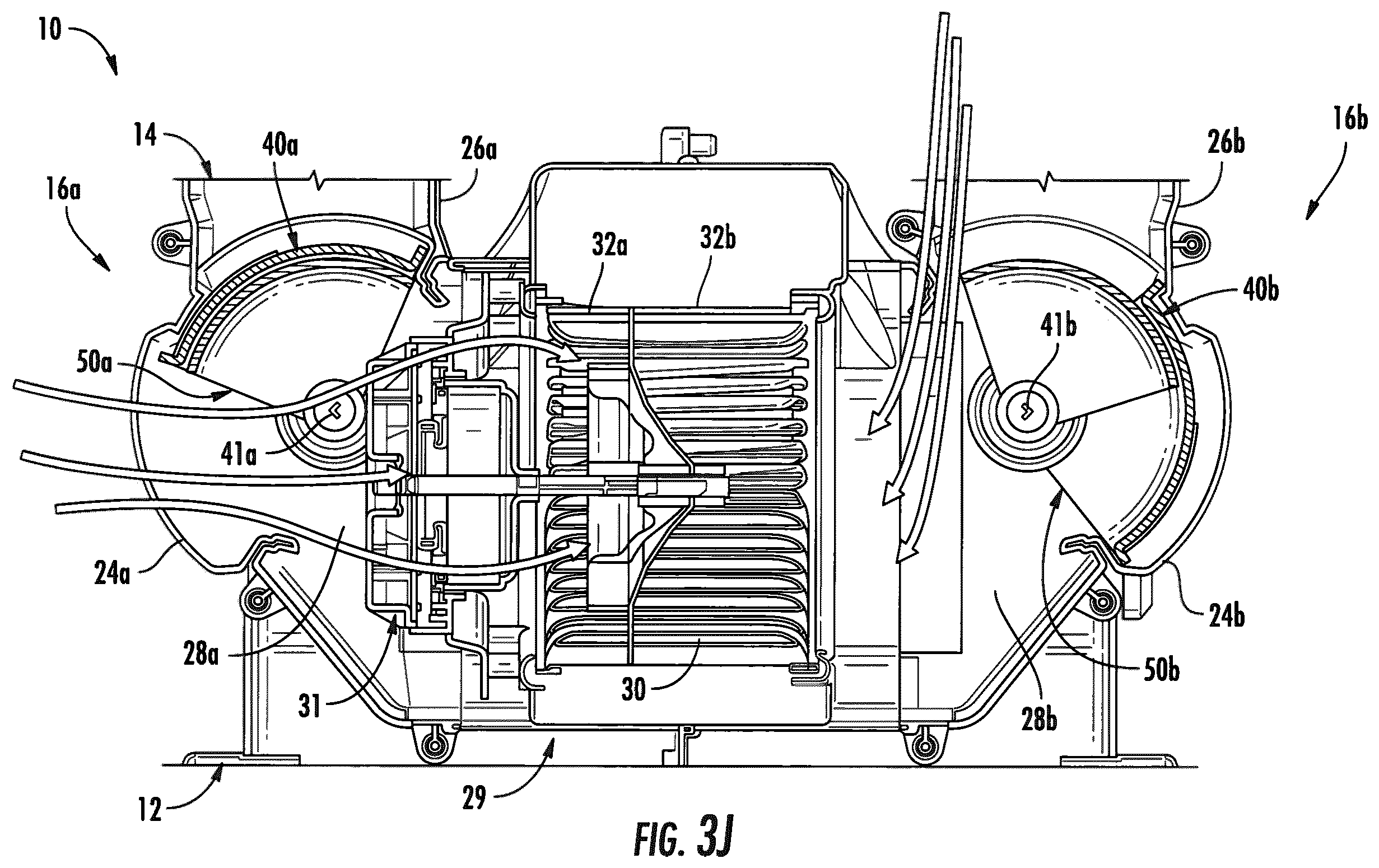Patent US12365217 Figure 12 – HVAC dual inlet design for partial recirculation operation