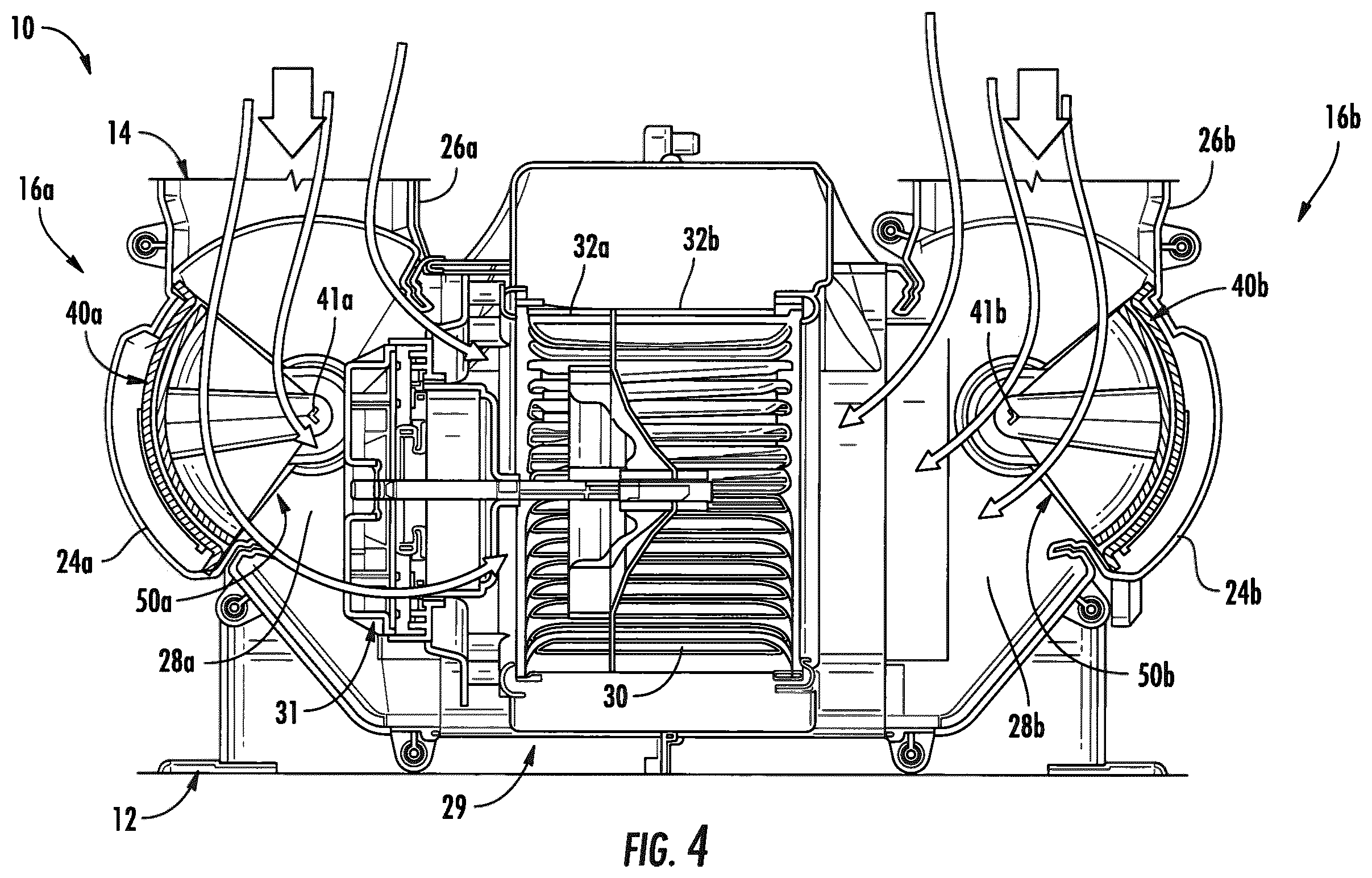 Patent US12365217 Figure 13 – HVAC dual inlet design for partial recirculation operation