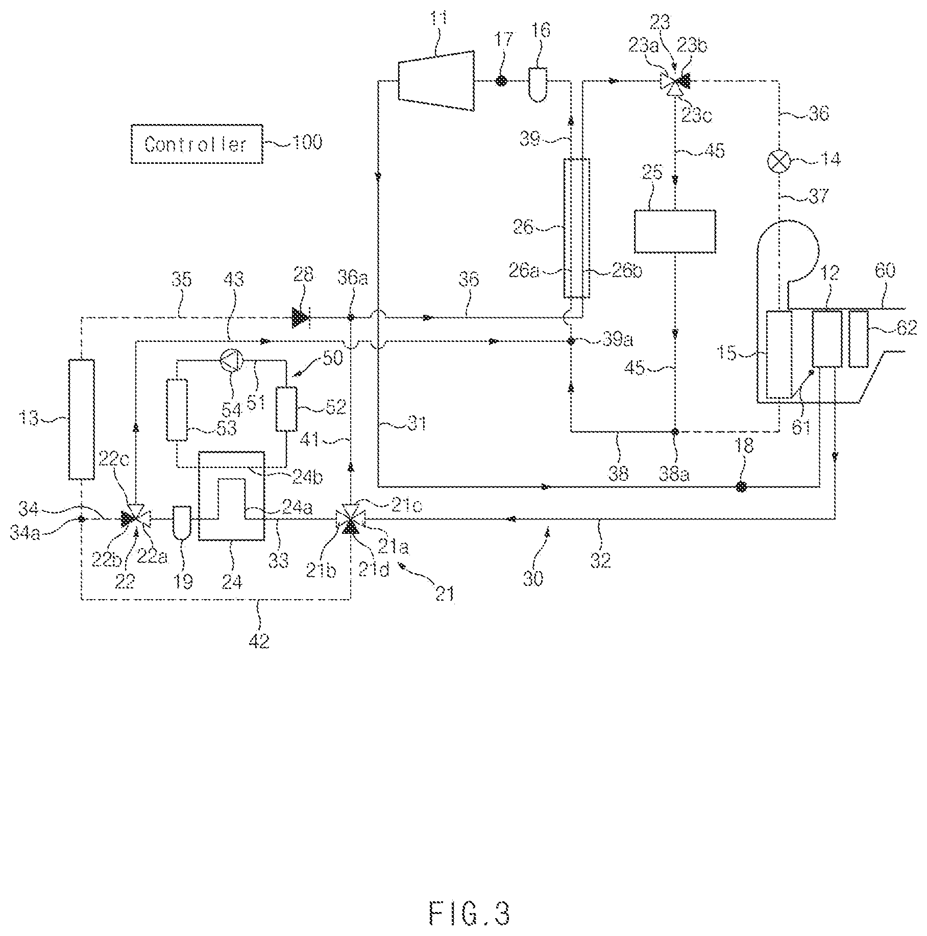 Patent US12365221 Figure 3 – Vehicle HVAC system