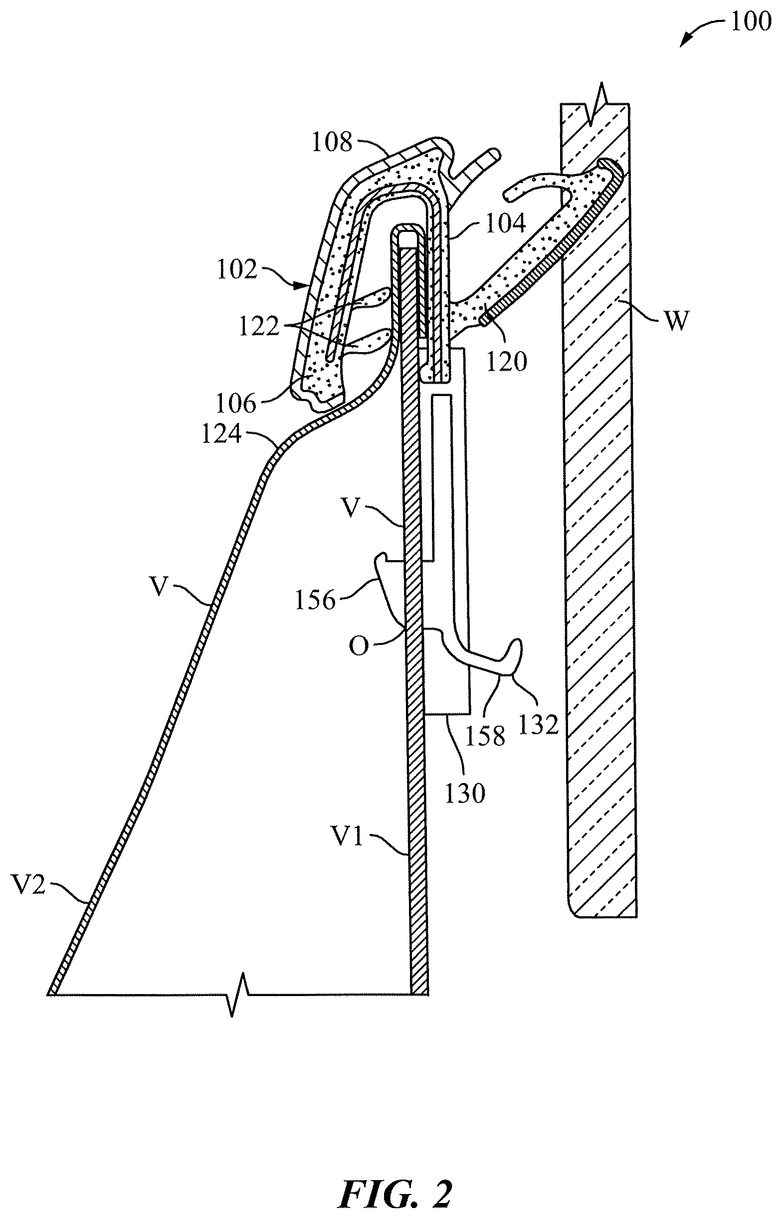 Patent US12365225 Figure 2 – Outer belt with molded snap-fit retention feature