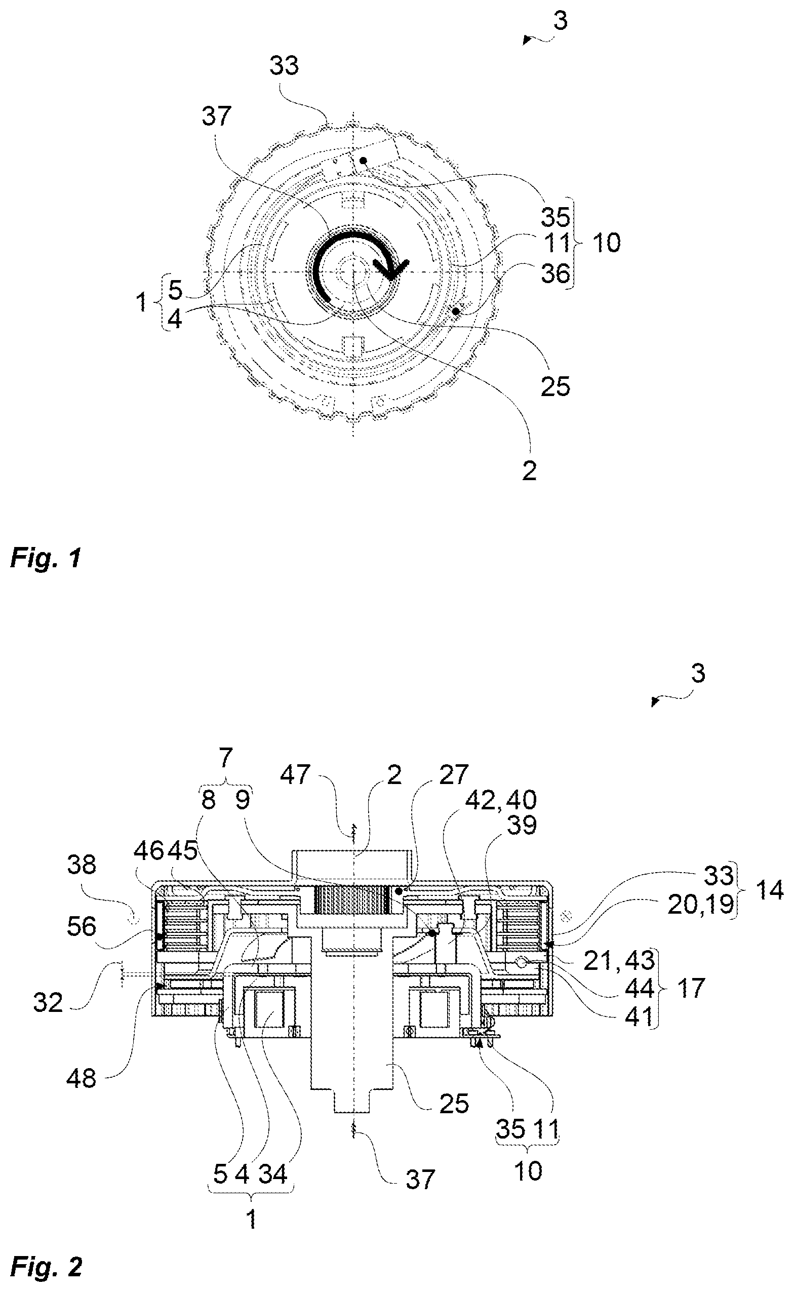 Patent US12365232 Figure 1 – Magnetic clutch with an axis of rotation for actuating a disconnect clutch